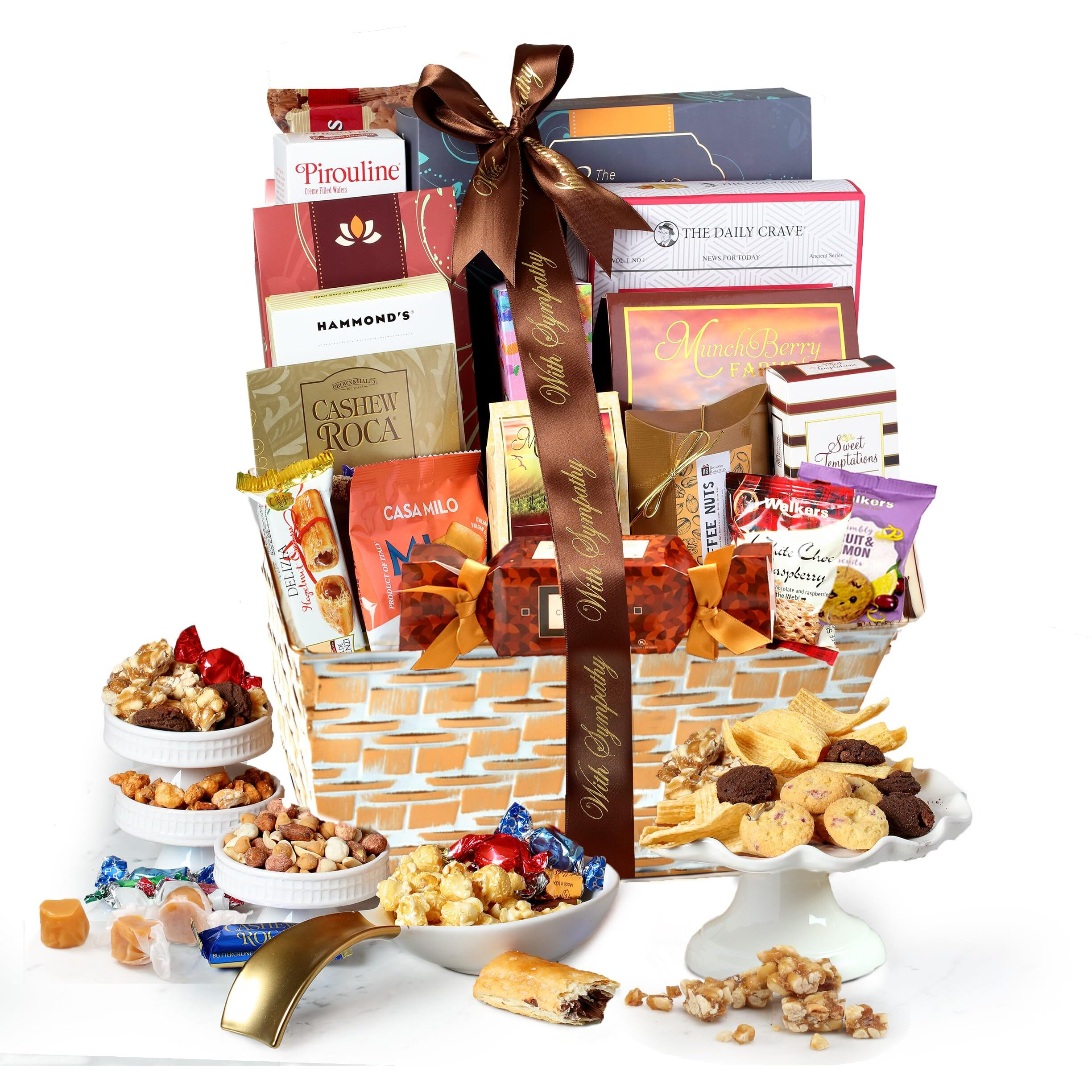 Broadway Basketeers Condolences Gourmet Gift Basket, Kosher Sympathy Food Gift Baskets For Delivery, Perfect Care Package Box Or Assorted Snack Gifts For Bereavement, Loss, Funeral, Or Shiva