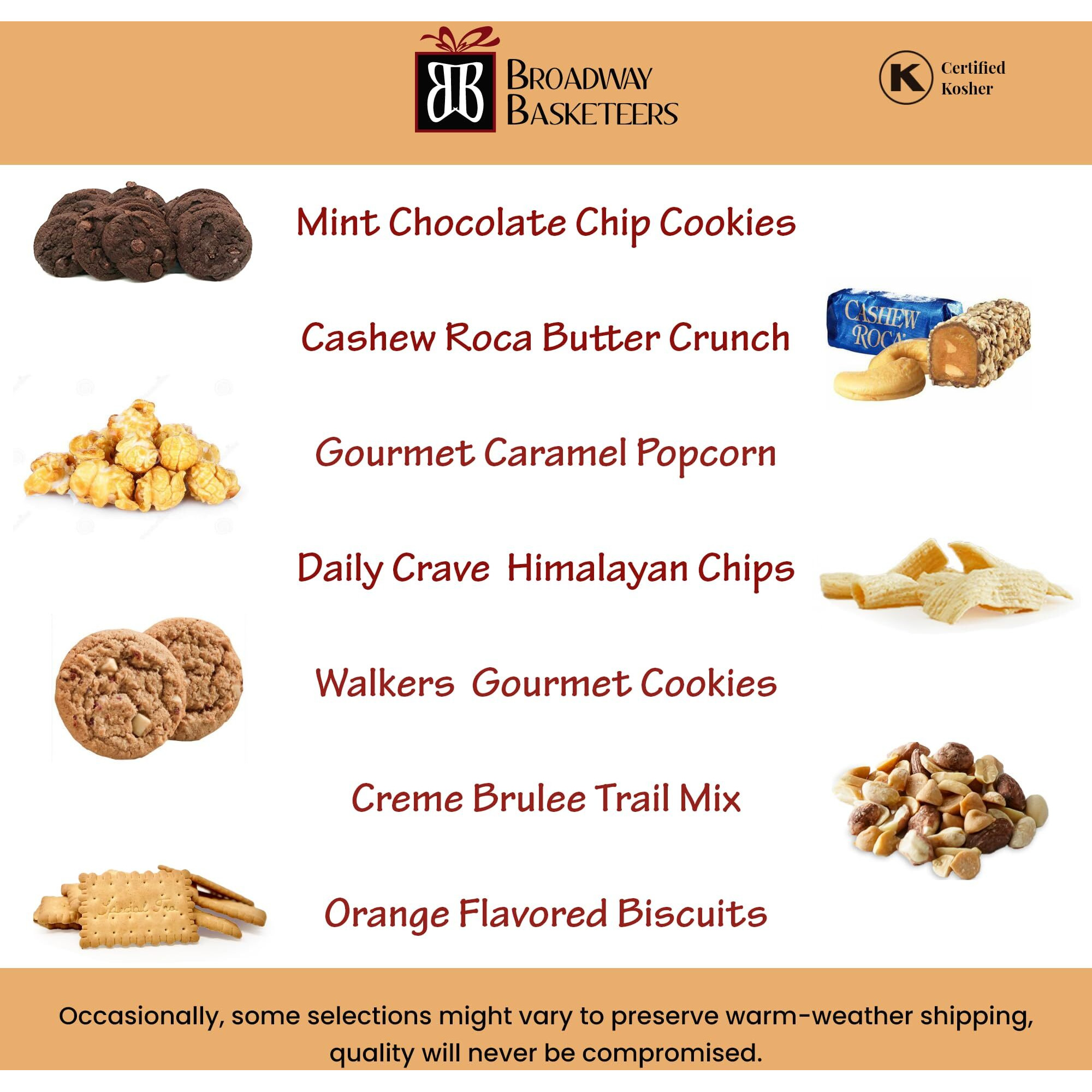 Broadway Basketeers Condolences Gourmet Gift Basket, Kosher Sympathy Food Gift Baskets For Delivery, Perfect Care Package Box Or Assorted Snack Gifts For Bereavement, Loss, Funeral, Or Shiva