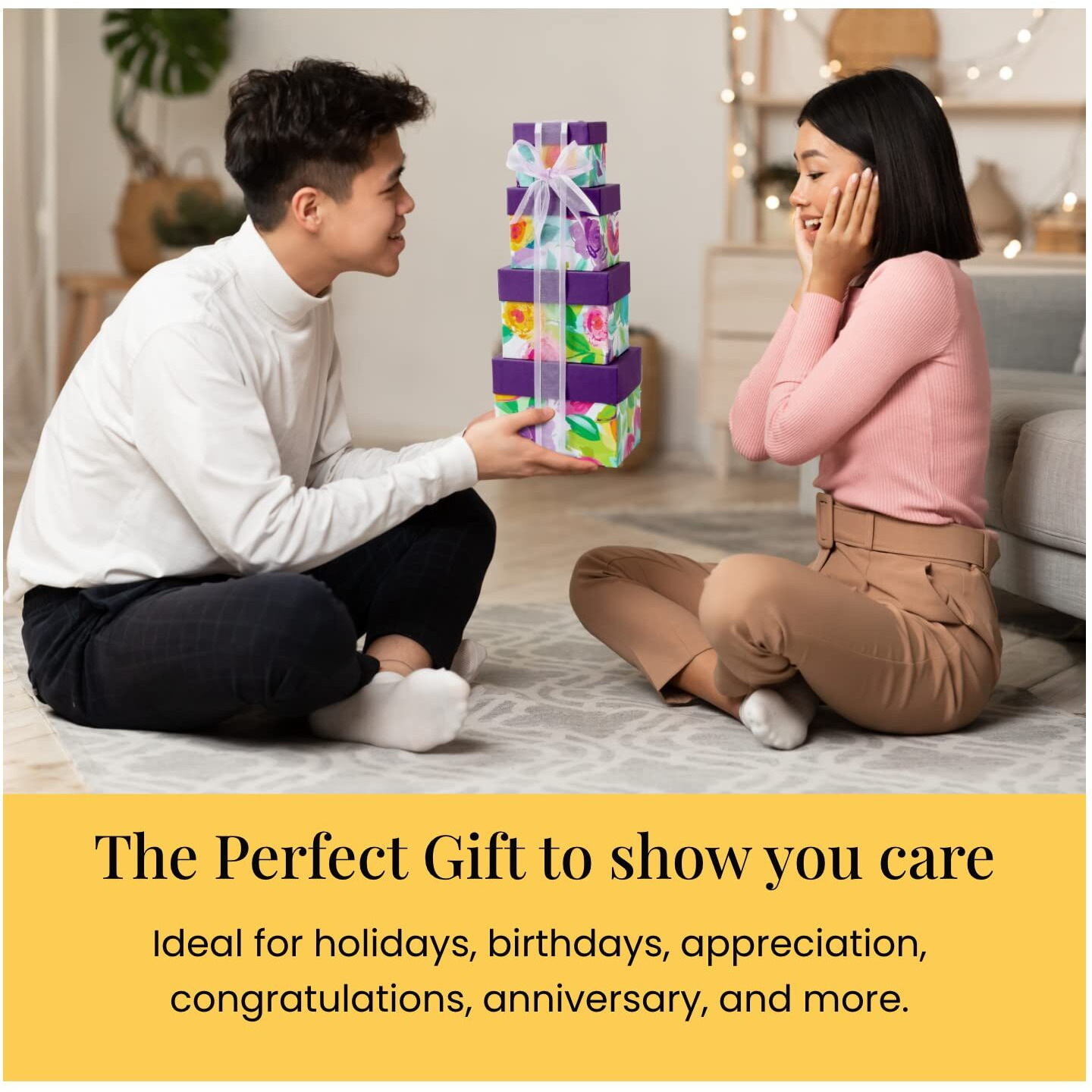 Broadway Basketeers 4 Box Chocolate Food Gift Basket Tower Snack Gifts For Women, Men, Families, College - Delivery For Birthday, Appreciation, Thank You, Get Well Soon Care Package