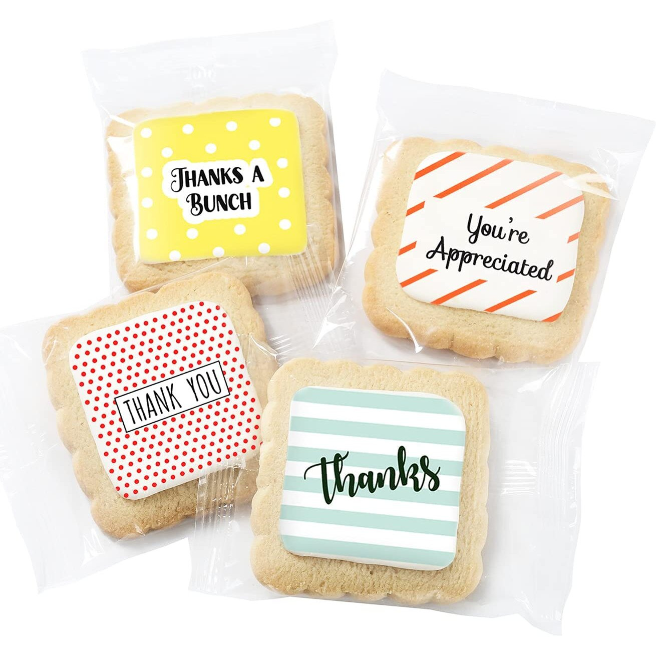 Thank You Gift Basket Cookies For Men Women Employees Teacher Nurse Co Workers | Individually Wrapped | 4 Pack | Appreciation Box