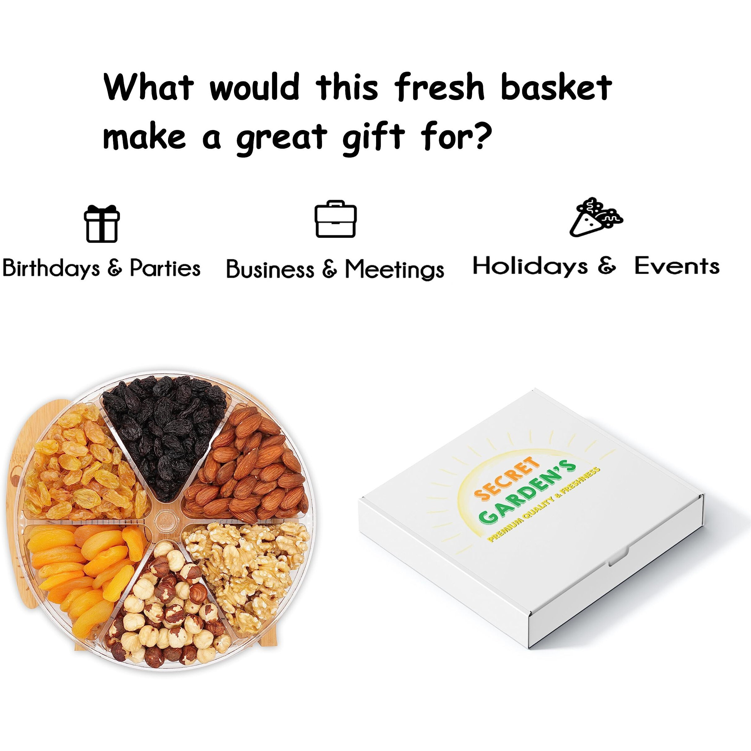 Secret Garden's Fruit And Nuts Gourmet Gift Baskets Turns Into Basket Healthy Fresh Gift For, Valentines Day - Birthday | Fathers Mothers Day - Business Corporate Gift Idea Clients Gift Idea Clients