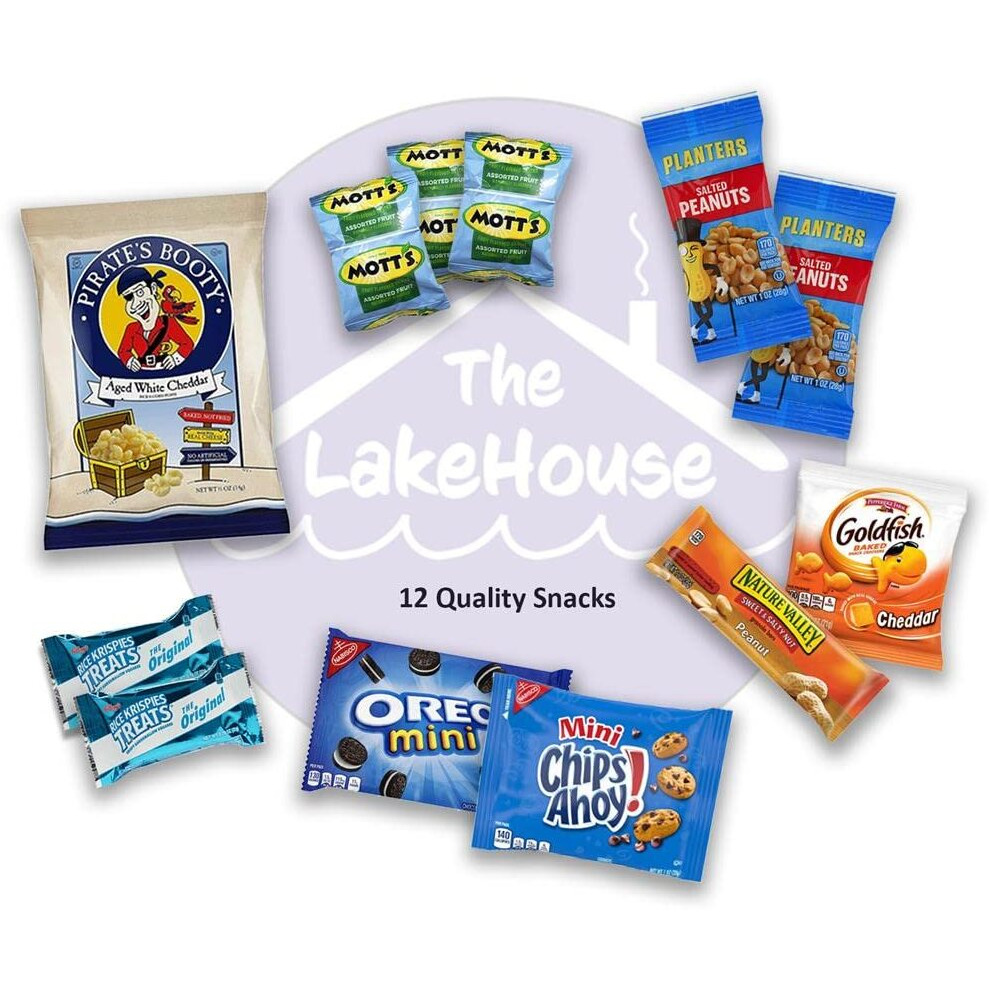Snacks Variety Pack Care Package - 12 Count Packages For College Students, Camp - Get Well Soon Gift Basket - Healthy Snacks For Adults And Kids - Sweet And Salty Snack Pack From The Lakehouse