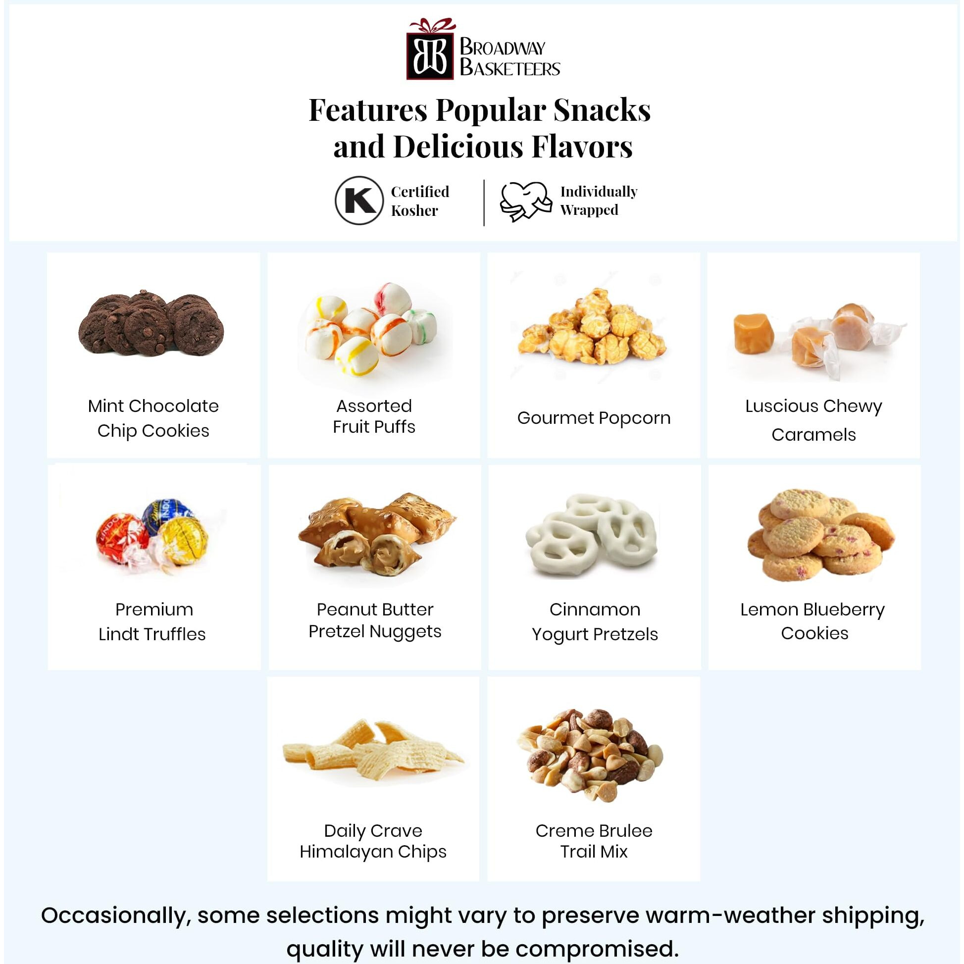 Broadway Basketeers Gourmet Chocolate Food Gift Basket Snack Gifts For Women, Men, Families, College, Delivery For Birthday, Appreciation, Thank You, Sympathy, Congratulations