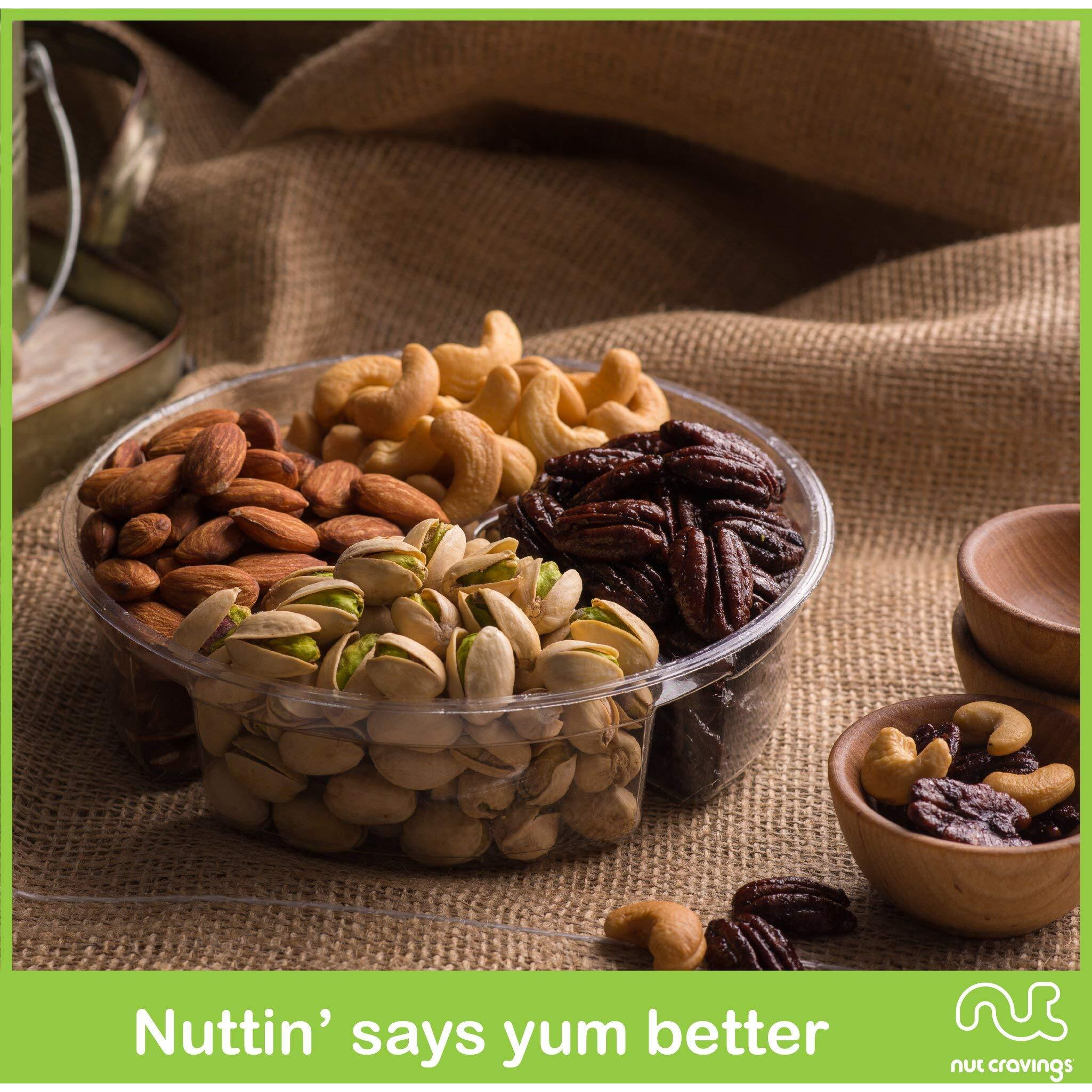 Nut Cravings Gourmet Collection - Rosh Hashana & Shana Tova Mixed Nuts Gift Basket In Black Gold Box (4 Assortments) Arrangement Platter, Birthday Care Package - Healthy Kosher Usa Made