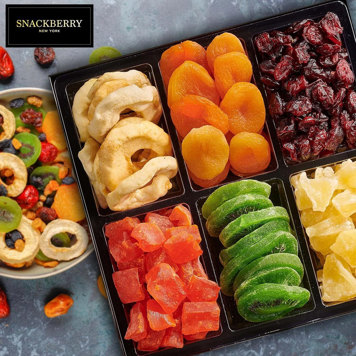 Dried Fruit Gift Basket, Gourmet Gift, Snack Box, In Elegant Drawer Window Gift Box, Gift Set For Christmas, New Years, Birthday Party, Sympathy, Healthy Gift Snack Box For Men And Women. Kosher Parve, Snackberry (3-Pack)