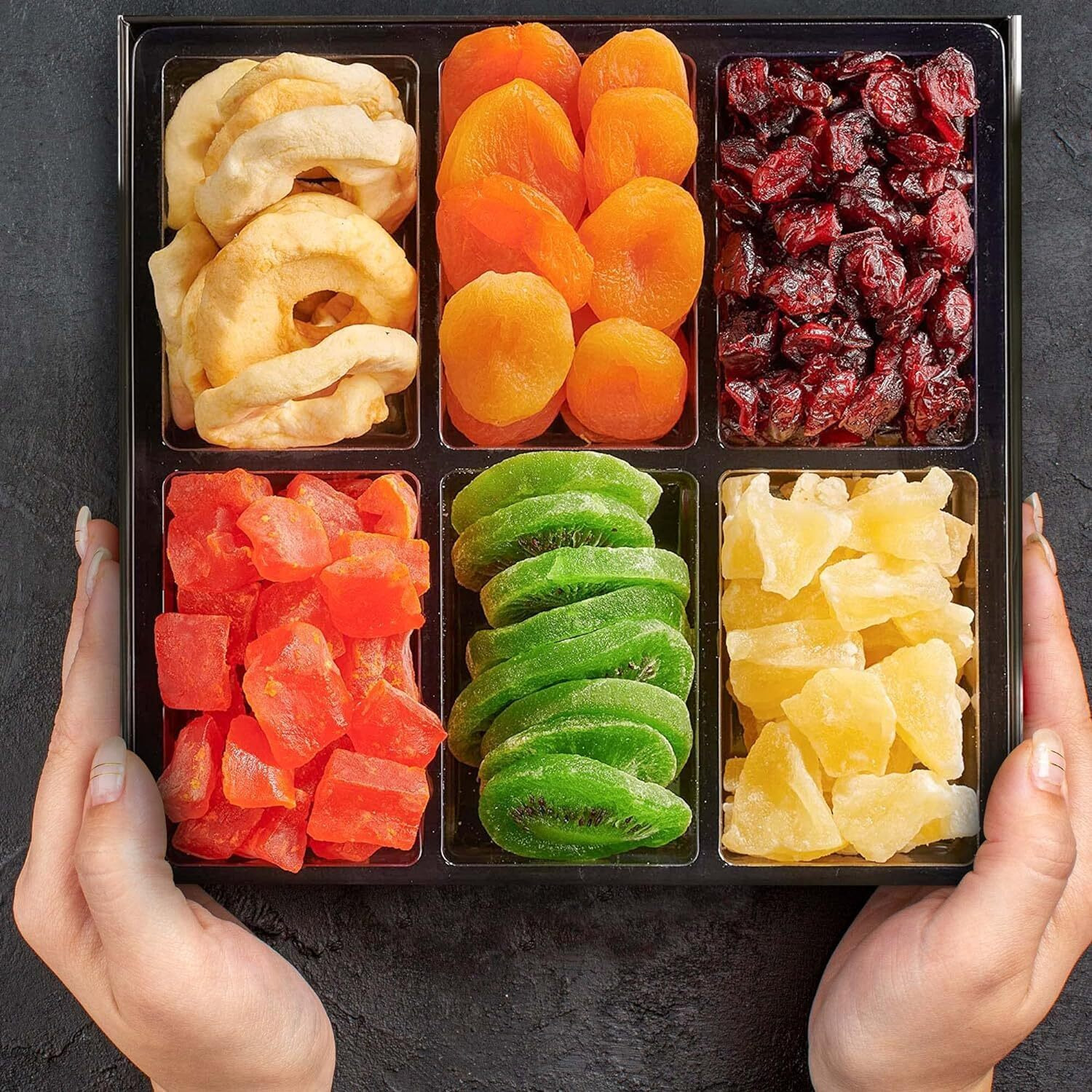 Dried Fruit Gift Basket, Gourmet Gift, Snack Box, In Elegant Drawer Window Gift Box, Gift Set For Christmas, New Years, Birthday Party, Sympathy, Healthy Gift Snack Box For Men And Women. Kosher Parve, Snackberry (3-Pack)