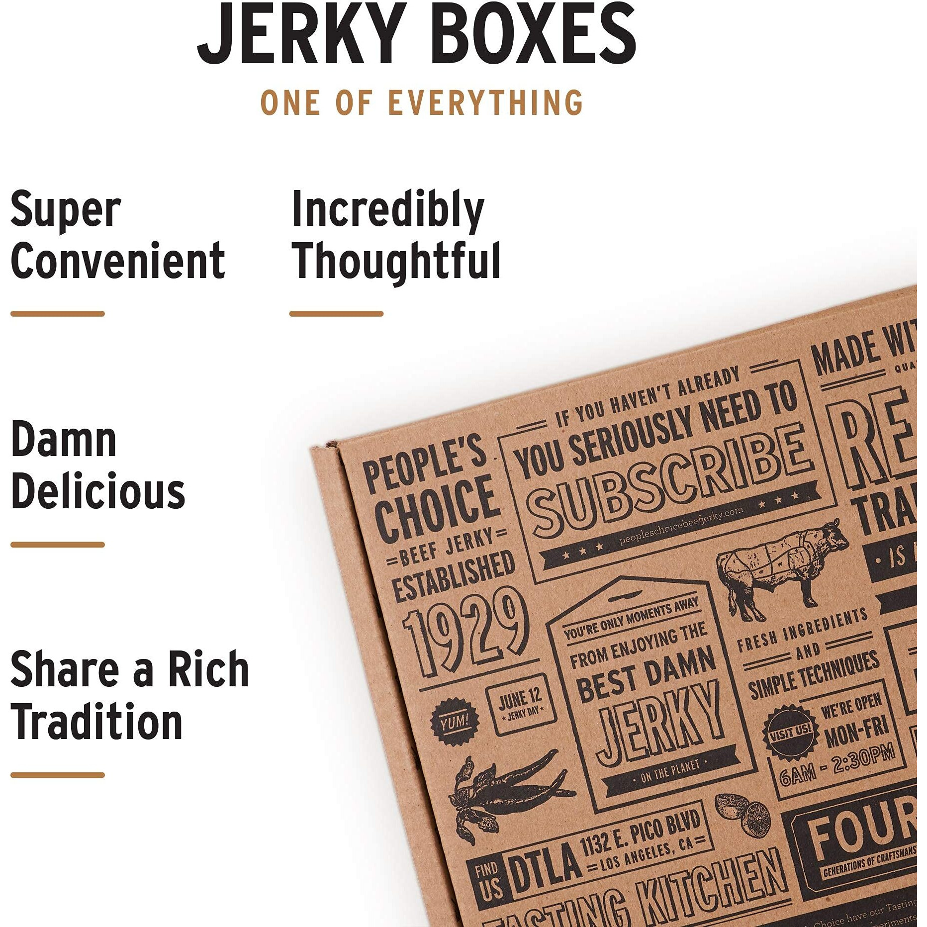 People's Choice Beef Jerky - Jerky Box - One Of Everything - Gift For Dad - Protein Snacks Military Care Package - Husband Christmas Gifts - Meat Snack Sampler Gift Basket - 12 Bags