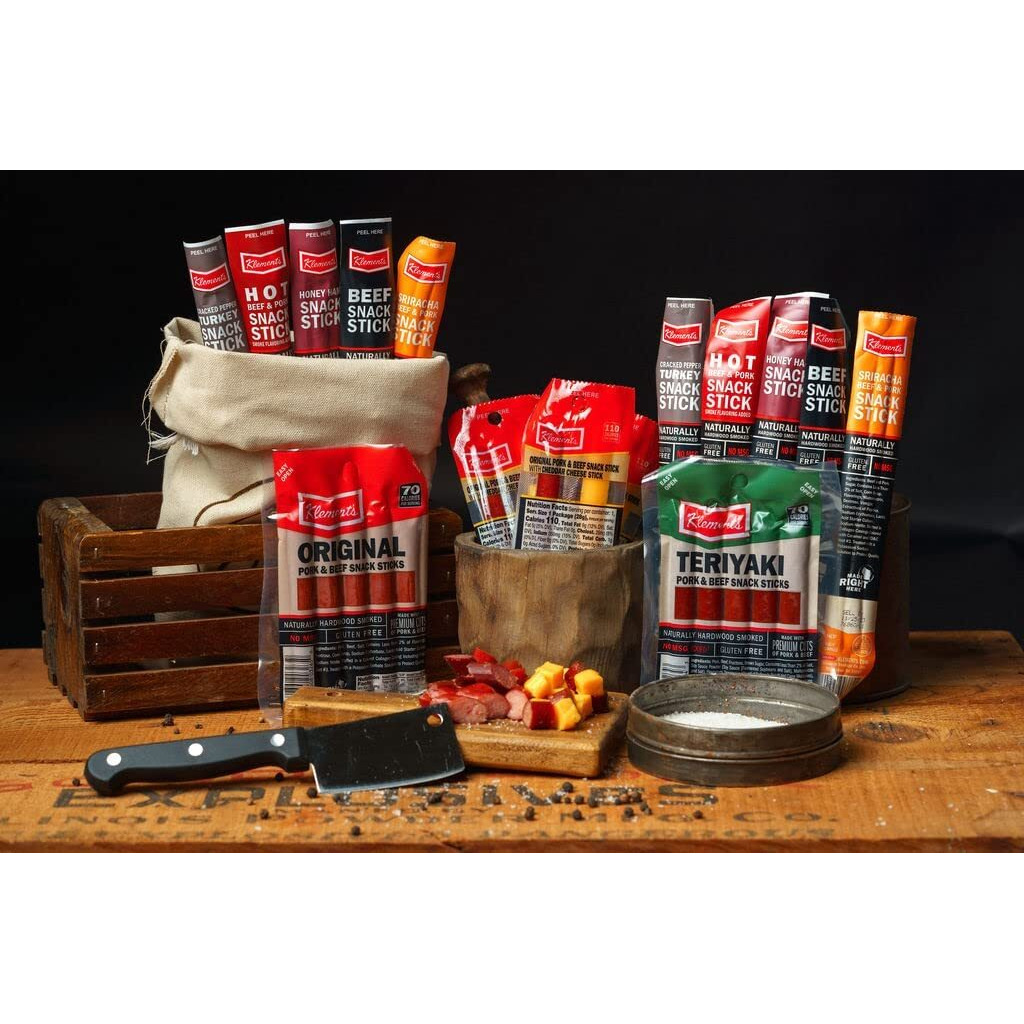 Jerky Gift Basket For Men - 52Pc Jerky Variety Pack Of Beef, Pork, Turkey, & Ham Snack Sticks - High Protein Healthy Snack - Unique Gift For Men