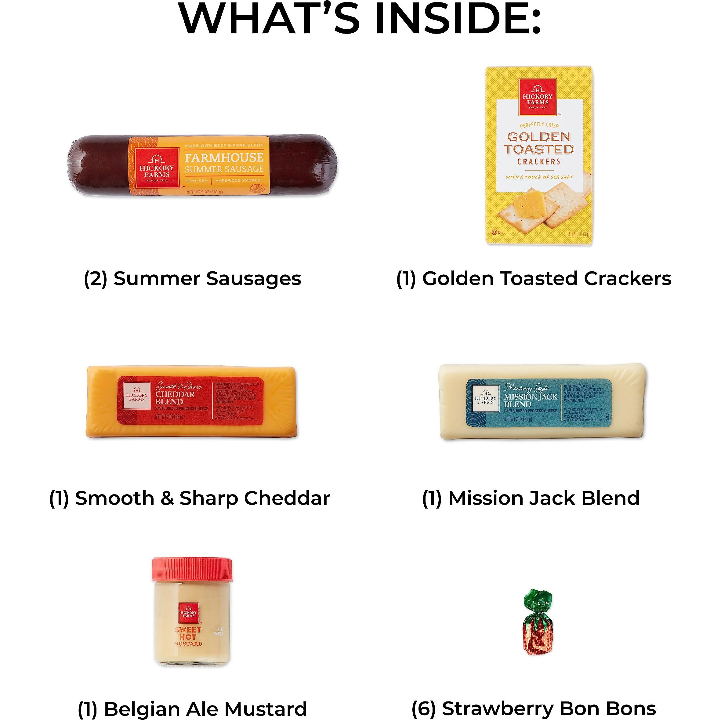 Hickory Farms Farmhouse Sausage & Cheese Medium Gift Box | Gourmet Food Basket | Charcuterie | Father's Day Gift | Perfect For Family, Birthday, Sympathy, Congratulations, Retirement, Thinking Of You, Father's Day Gift