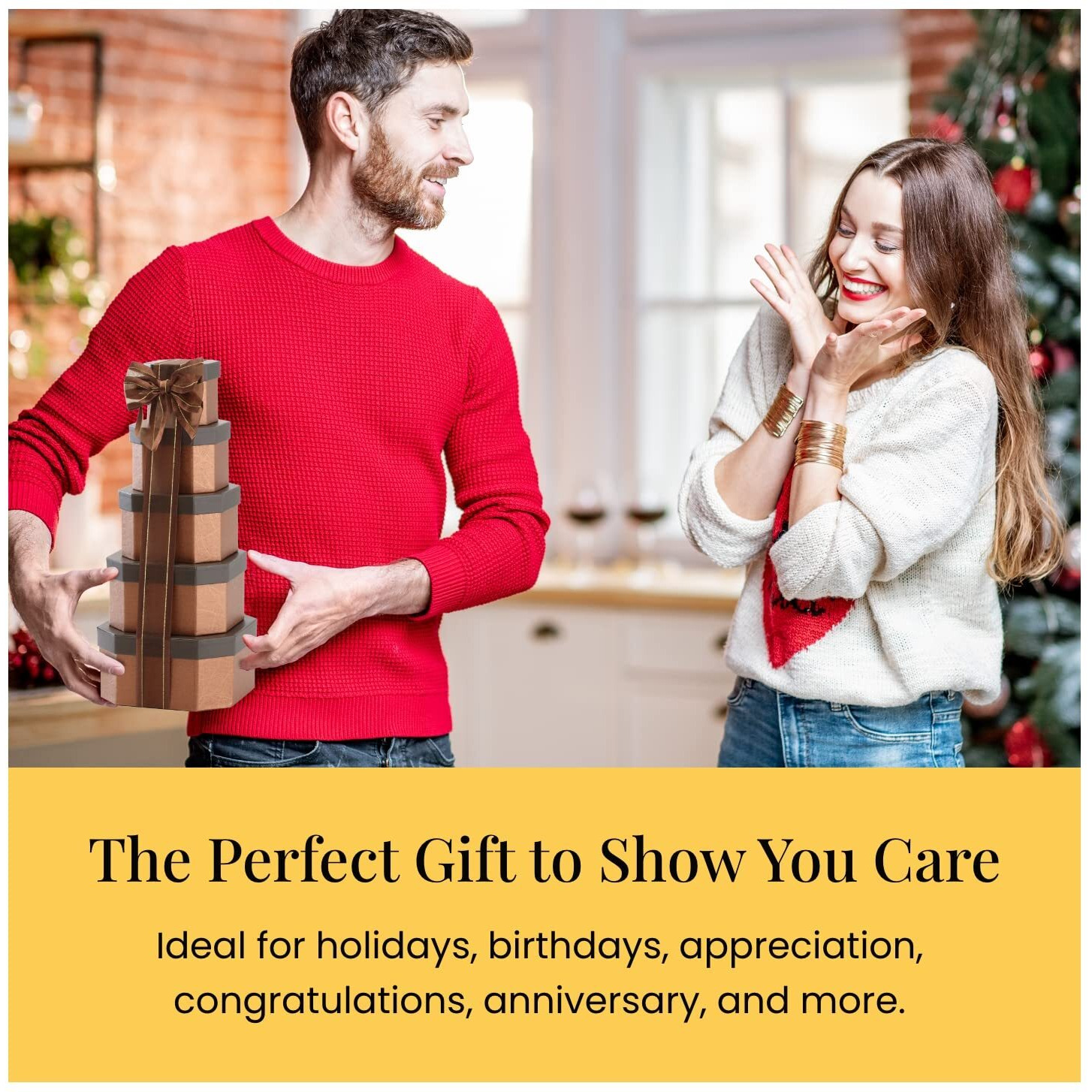 Broadway Basketeers Gourmet Food Gift Basket Tower Snack Gifts For Women, Men, Families, College, Appreciation, Thank You, Congratulations, Corporate