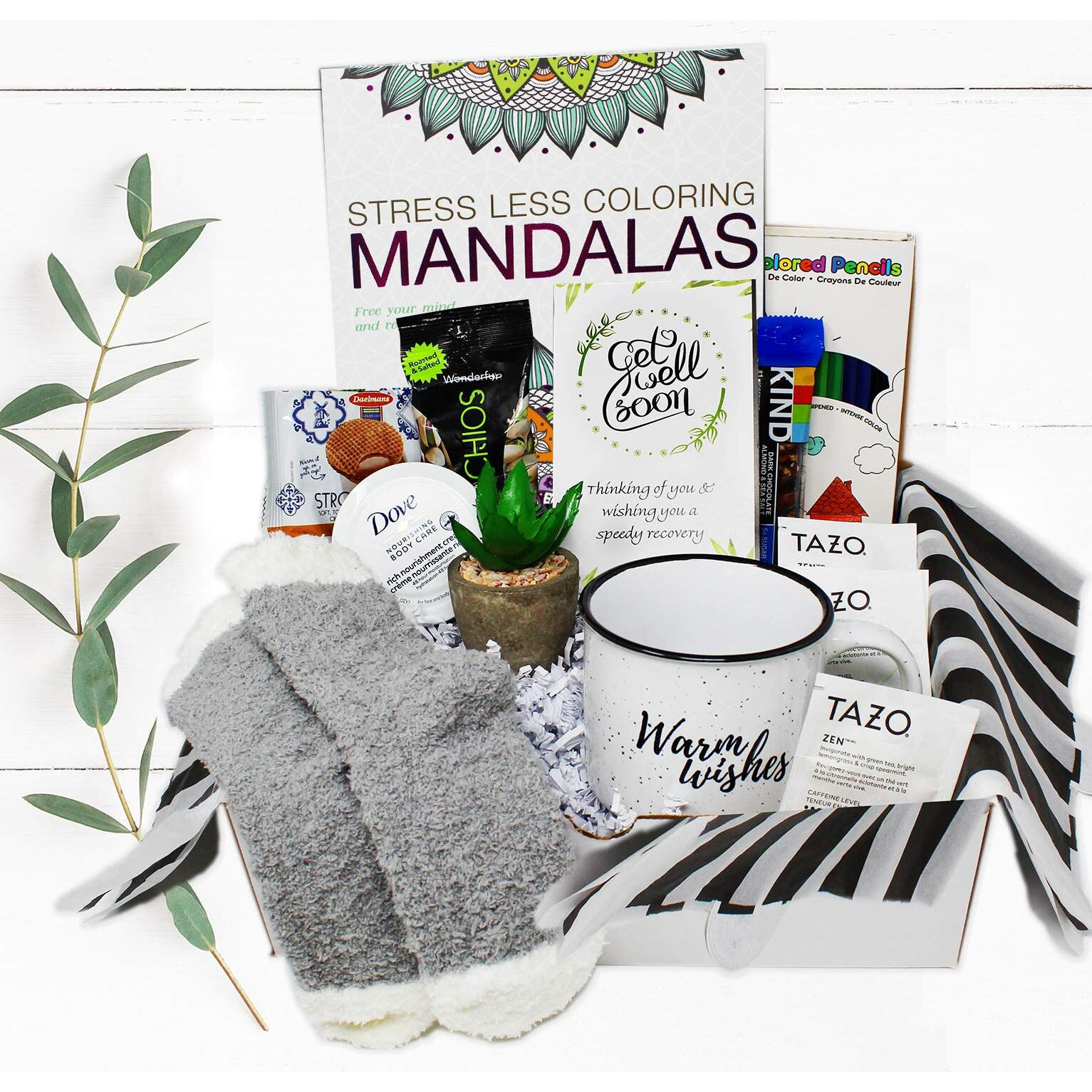 Get Well Soon Gift Basket For Women Care Package Variety Box W/Snacks After Surgery Or Injury Speedy Recovery, Feel Better Soon Gift, Cancer, Hospital W/Self Care Stress Relief Gift, Encouragement