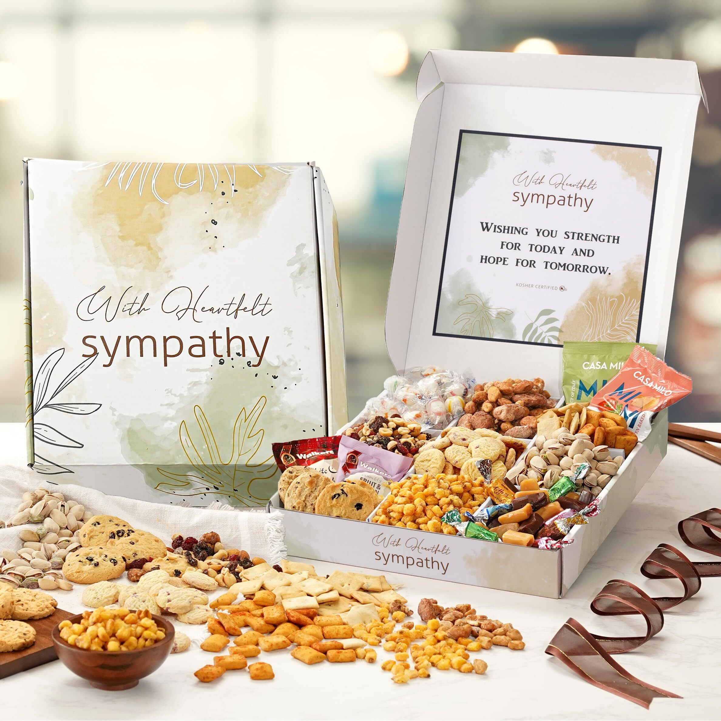 Broadway Basketeers Sympathy Gift Baskets Snack& Sweets Chocolates Gifts For Condolences Bereavement For Loss Of Loved One, Kosher Shiva Sorry For Your Loss Sympathy Basket