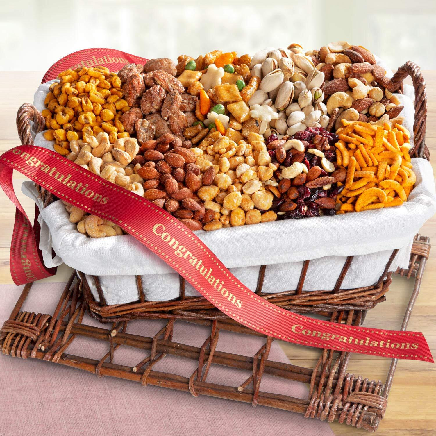 A Gift Inside Congratulations Snacks And Nuts Gift Basket