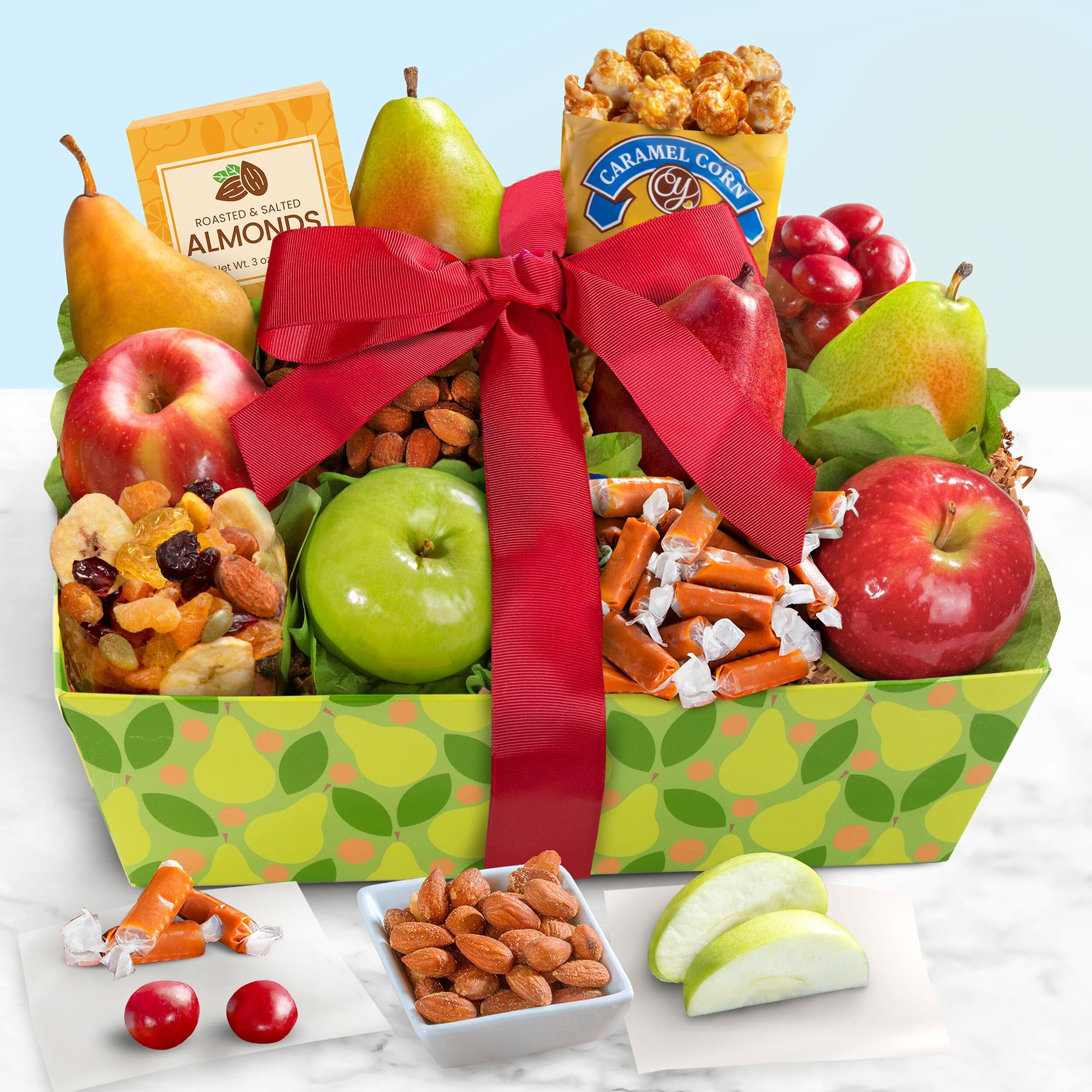 A Gift Inside Orchard Delight Fruit And Gourmet Basket