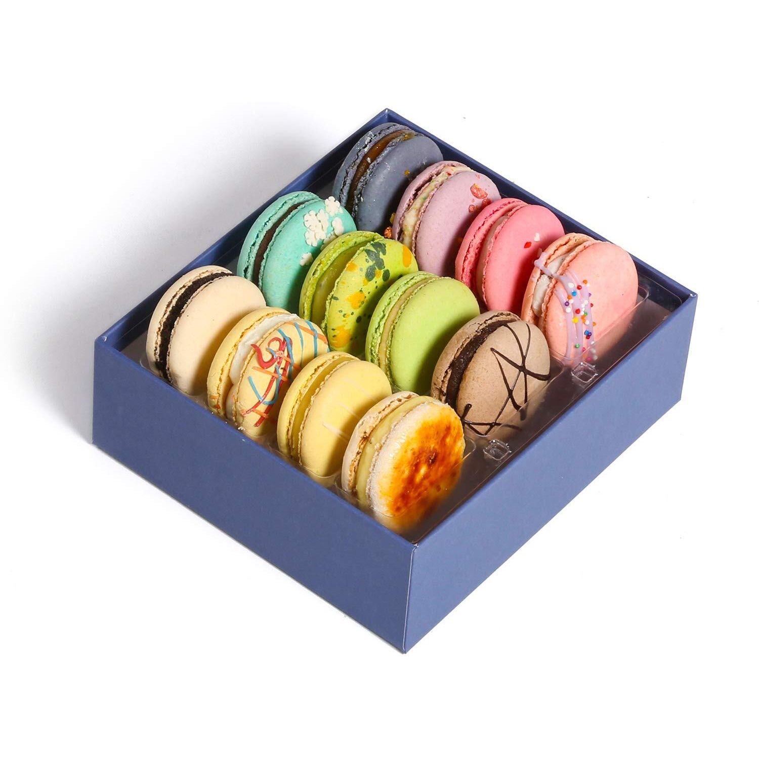 French Macaroons Premium Cookies Chocolate Gift Box Basket Snacks Food Care Package For College Students Mothers Day Kids Graduation Thank You Condolences Get Well Men Women Prime 12