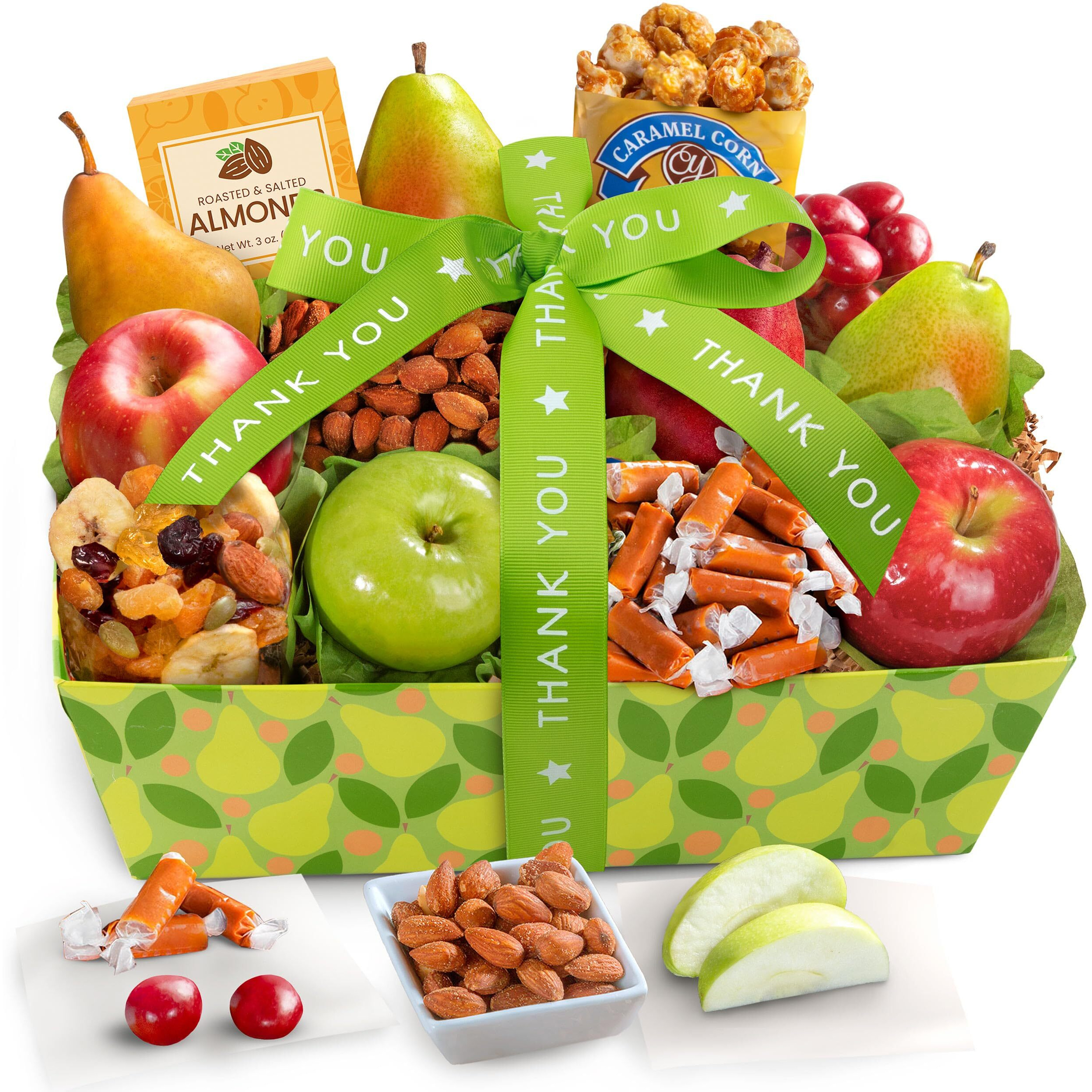 A Gift Inside Thank You Orchard Delight Fruit And Gourmet Basket