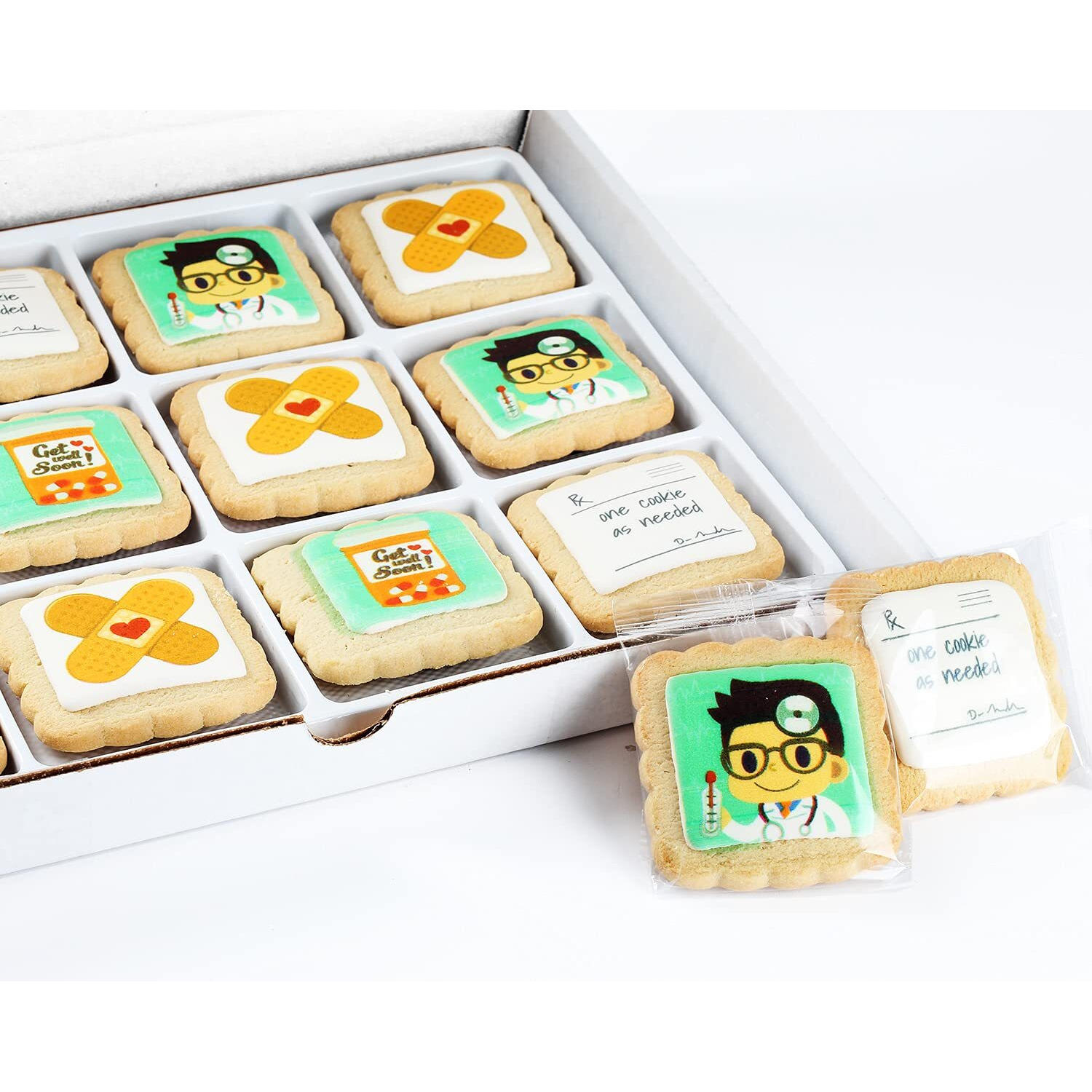 Get Well Soon Gift Cookies Basket Box For Kids And Adults After Surgery Care Package Feel Better Sick | 12 Pack | Nut Free | Kosher