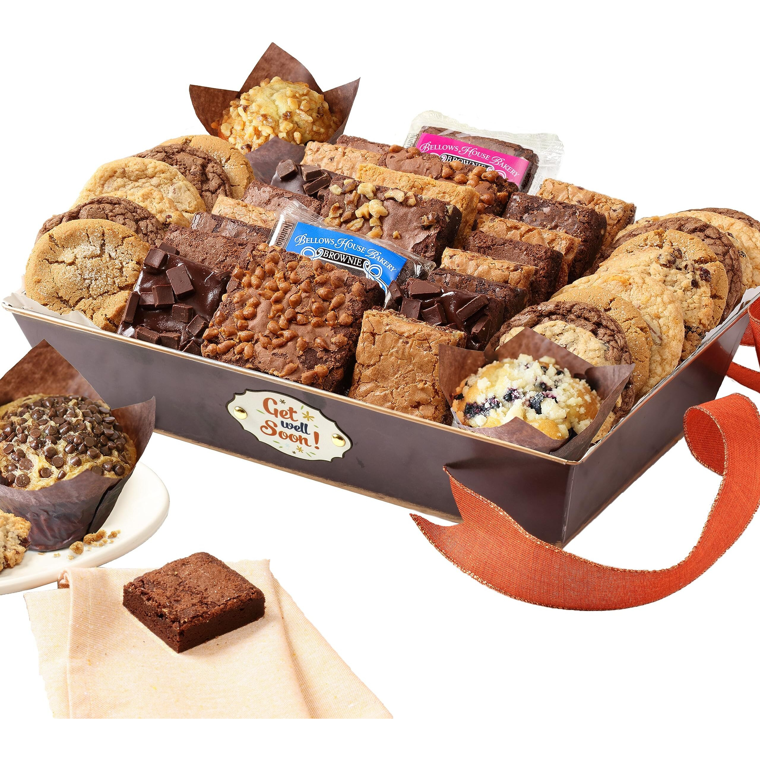 Broadway Basketeers Get Well Soon Bakery Care Package Gift Basket Send Get Well Wishes With An Assortment Brownies And Cookies. Individually Wrapped For Freshness. Perfect For Mom Dad Friends