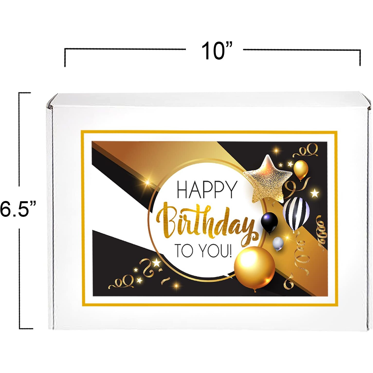 Happy Birthday Cookies 6 Pack Gift Basket Gold For Men Women Kids | Gourmet Decorated Sugar Cookie Gift Box | Individually Wrapped Nut-Free