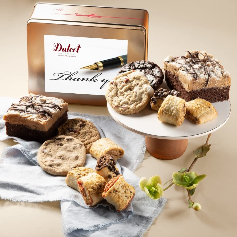 Dulcet Gift Basket Thank You Classic Old Fashioned Gift Tin Box Assorted Gourmet Treats Ideal Gift For Men, Women, Family, And, Friends With Prime Delivery.