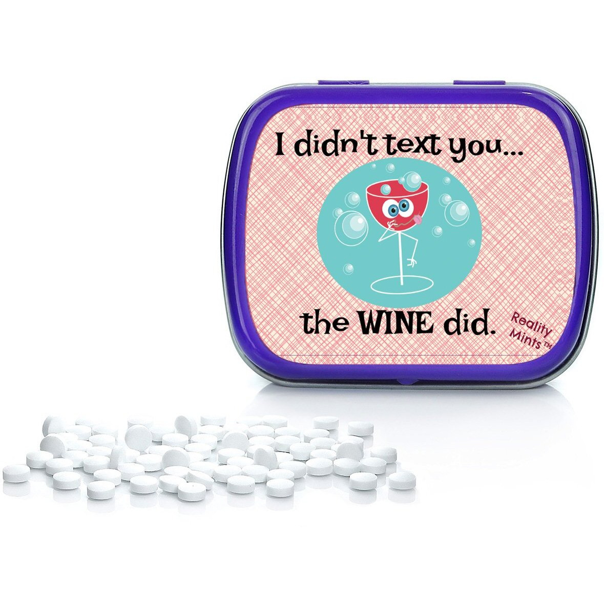 I Didnt Text You The Wine Did Mints - Weird Gift For Friends Easter Basket For Adults Stocking Stuffers Best Friend Gag Gifts Wine Text Chocolate Breath Mints Cell Phone Wine Gifts Drunk Texting Vino