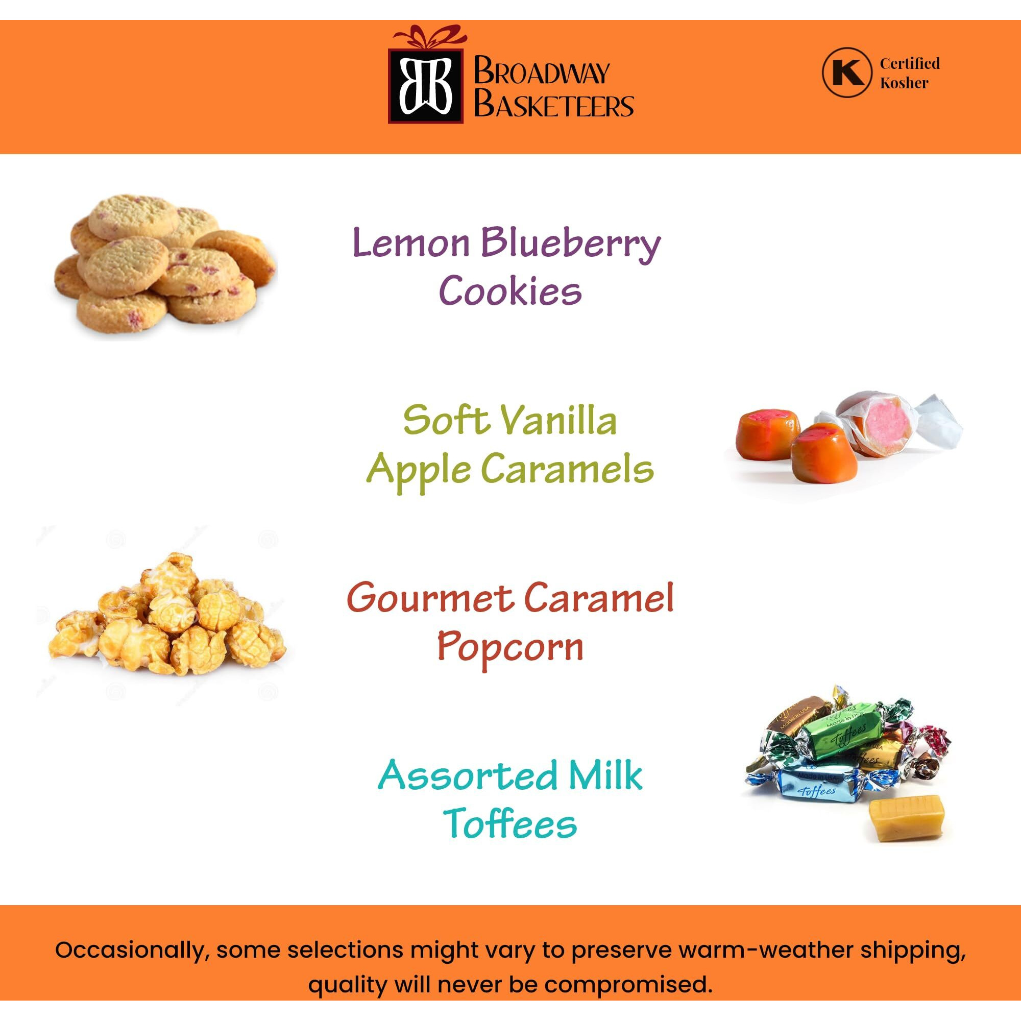 Broadway Basketeers Food Chocolate Gift Basket Tower For Birthdays - Curated Snack Box, Sweet And Savory Treats For Parties, Best Wishes, Birthday Presents For Women, Men, Mom, Dad, Her, Him, Families