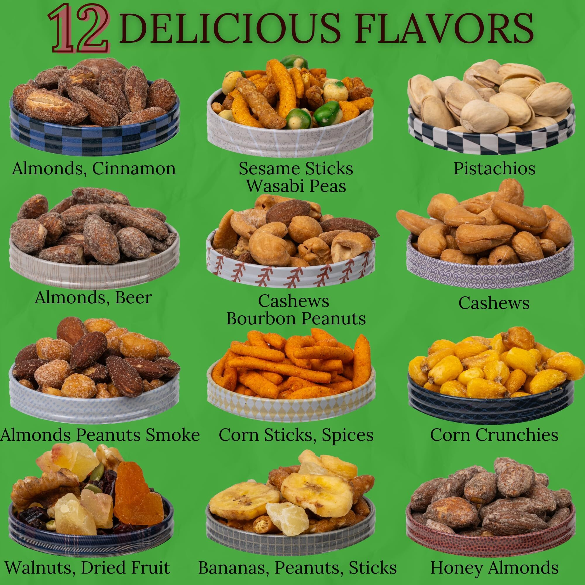 Ultimate Snack Box, Care Package, Gift Basket - Unique Tins Of Assorted Nuts, Snacks In Stunning Case - Great Birthday Gift For Men, Women, Dad, Friends, Family - Food Snack Box