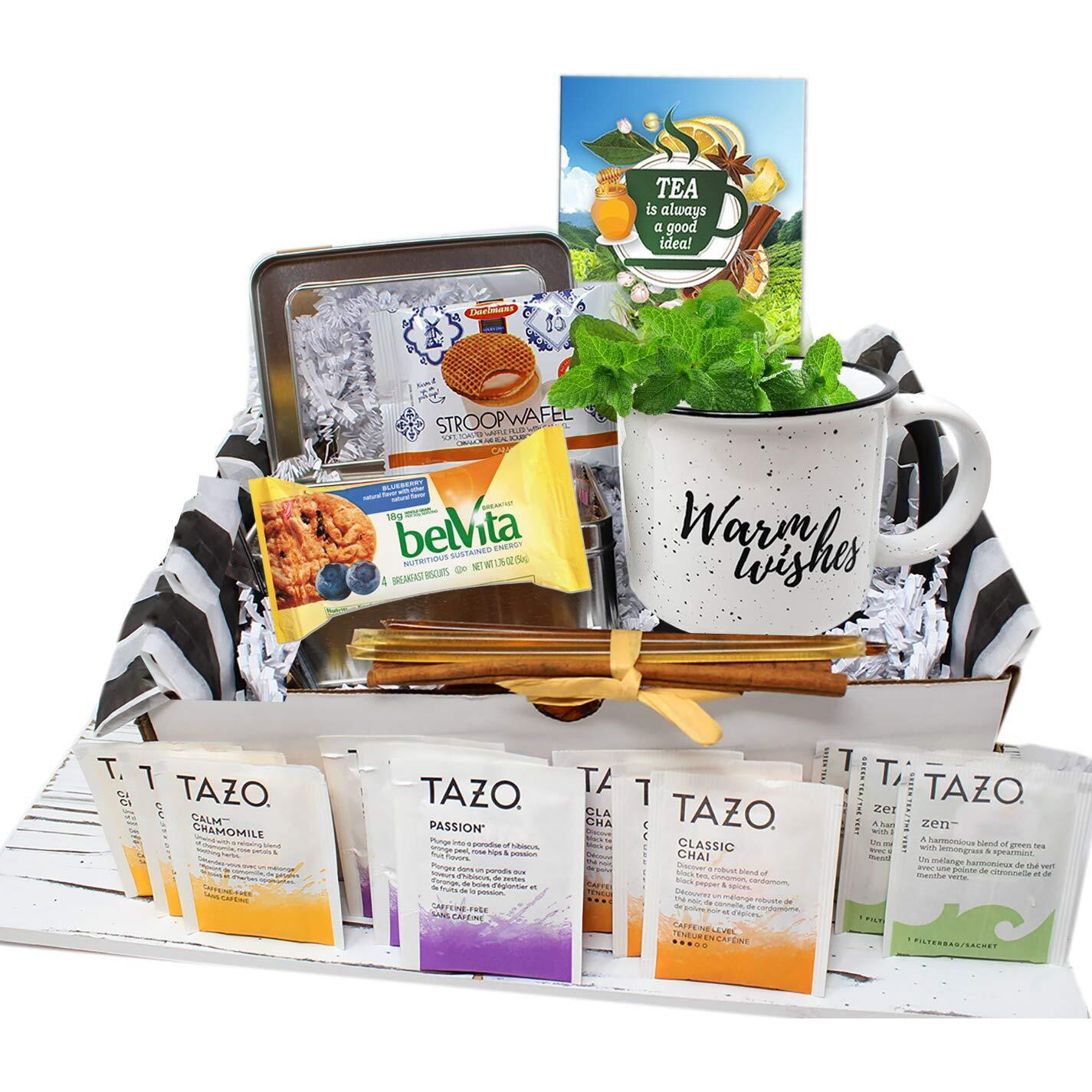 Tea Gift Set | Tea Lovers Gift Baskets | Thinking Of You Gift Basket | Birthday Gift Basket For Women, Care Package For Women, Grandma, Grandpa, Nurse, For Her Or Him A Variety Tea Mother's Day Gift