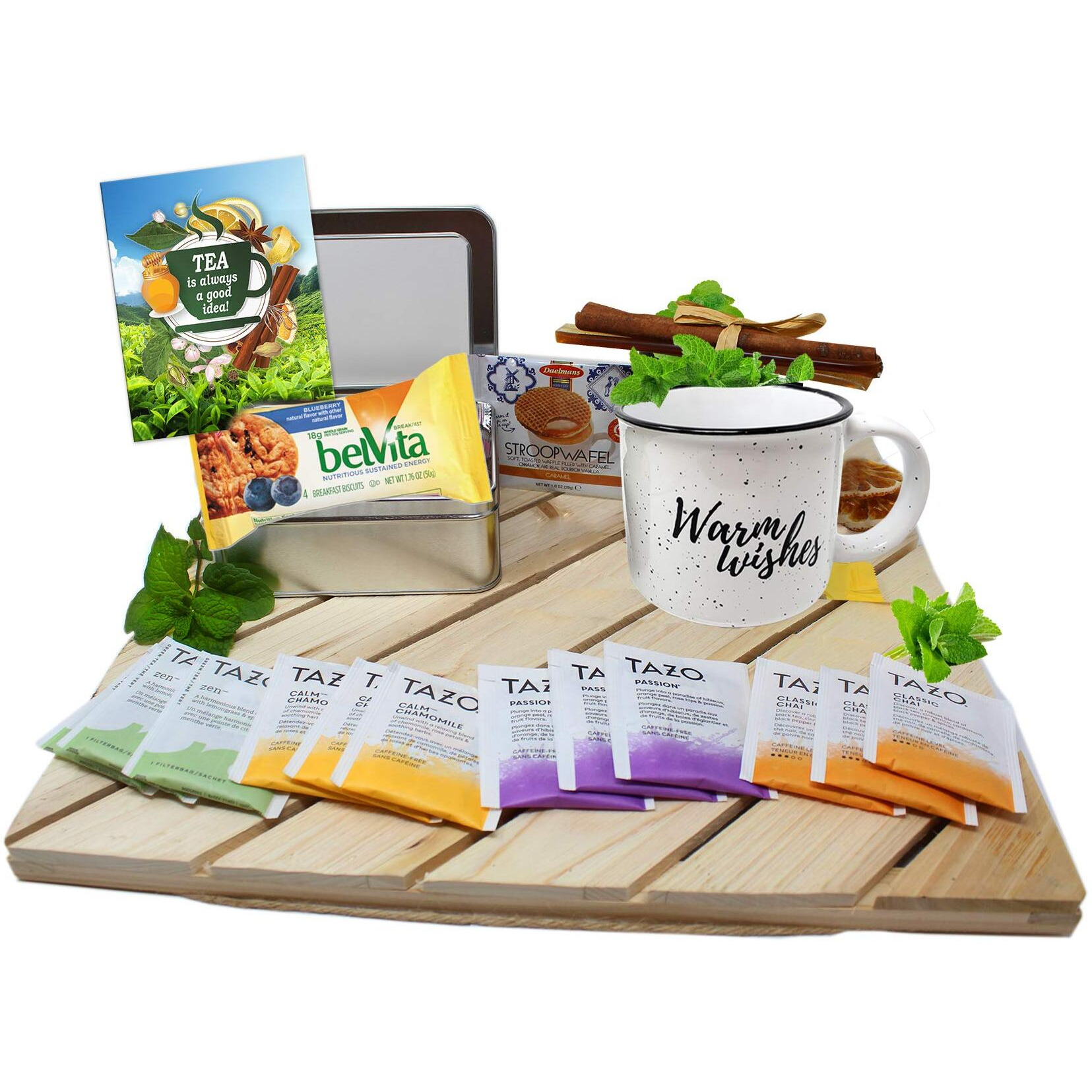 Tea Gift Set | Tea Lovers Gift Baskets | Thinking Of You Gift Basket | Birthday Gift Basket For Women, Care Package For Women, Grandma, Grandpa, Nurse, For Her Or Him A Variety Tea Mother's Day Gift