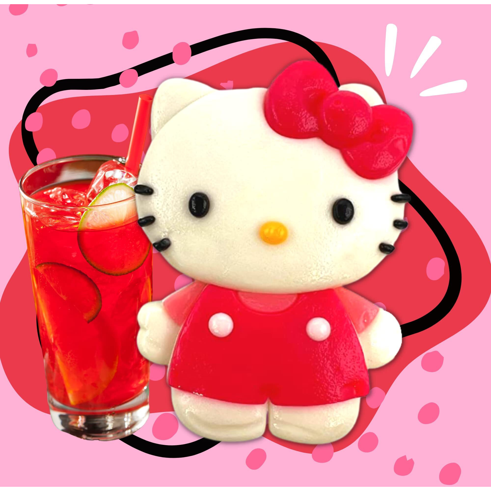 Hello Kitty Jumbo Gummy, Fruit Punch Flavored Chewy Candy, Girls Easter Basket Stuffer Gift, 6 Ounces