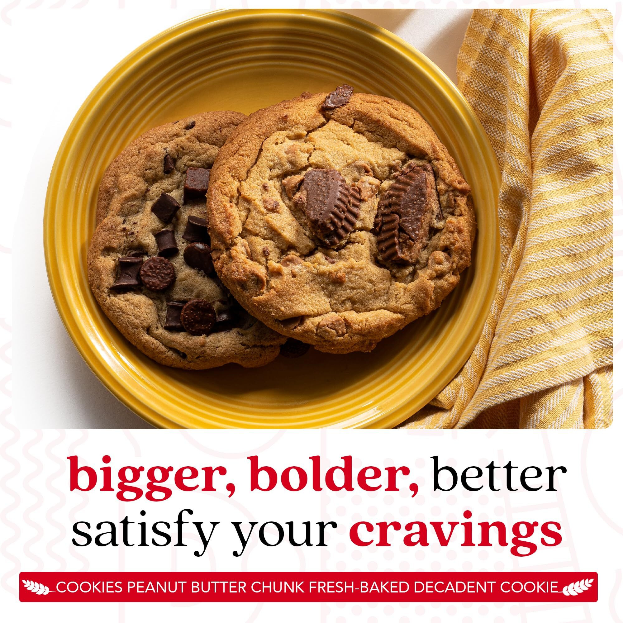 David's Cookies Peanut Butter Chunk Fresh-Baked Decadent Cookie Gift Basket Tin - Luscious Large Peanut Butter Cookies With No Added Preservatives - All-Natural Cookies - Ideal Gift For Corporate Birthday Fathers Mothers Day Get Well And Other Special Occasions - 2 Lb (8 Cookies)