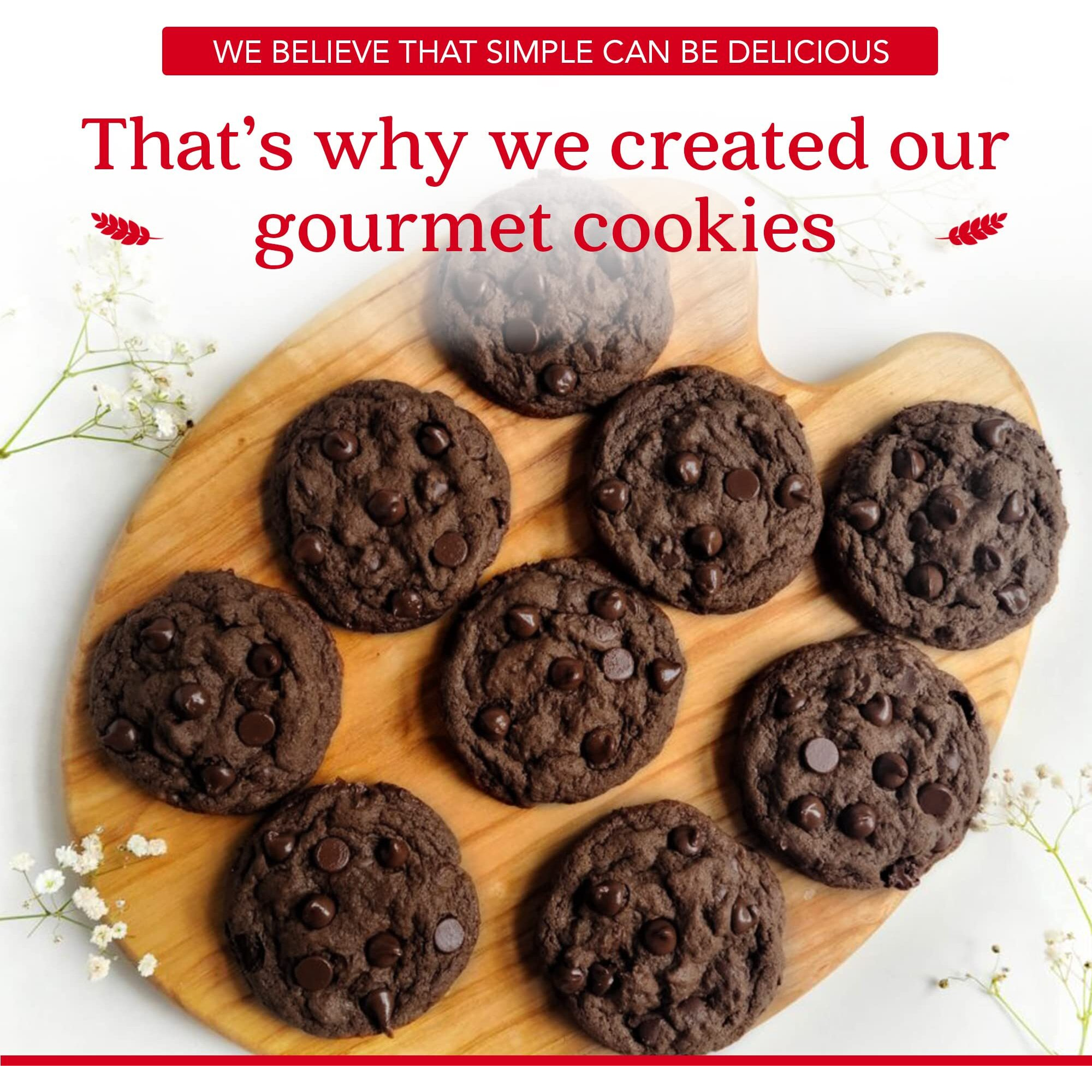 David's Cookies 2Lbs Double Chocolate Chunk Fresh Baked Cookies - Handmade And Gourmet Cookies - Delectable And Made With Premium Ingredients - Cookie Gift Basket - Great Gift For All Occasions