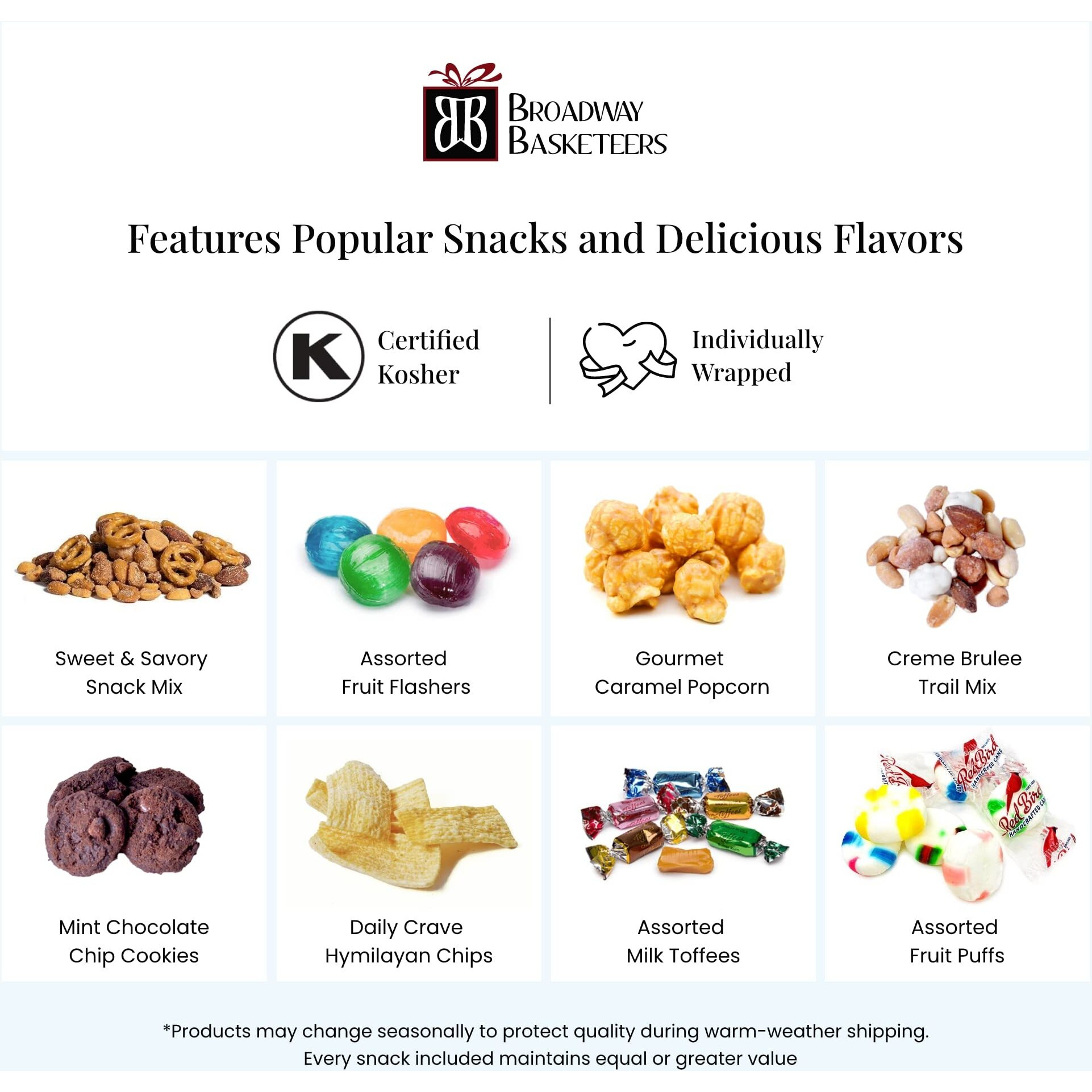 Broadway Basketeers Gourmet Food Gift Basket Tower Snack Gifts For Women, Men, Families, College - Appreciation, Thank You, Congratulations, Corporate, Get Well Soon Care Package