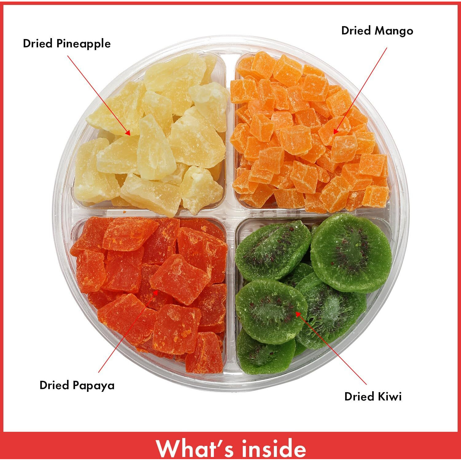 Dried Fruit Gift Basket - Dried Fruit Assortment - Sweet Dried Tropical Fruit Gift Tray - Healthy Fruit Gift For Anniversary, Birthday Gift, Thank You, Get Well