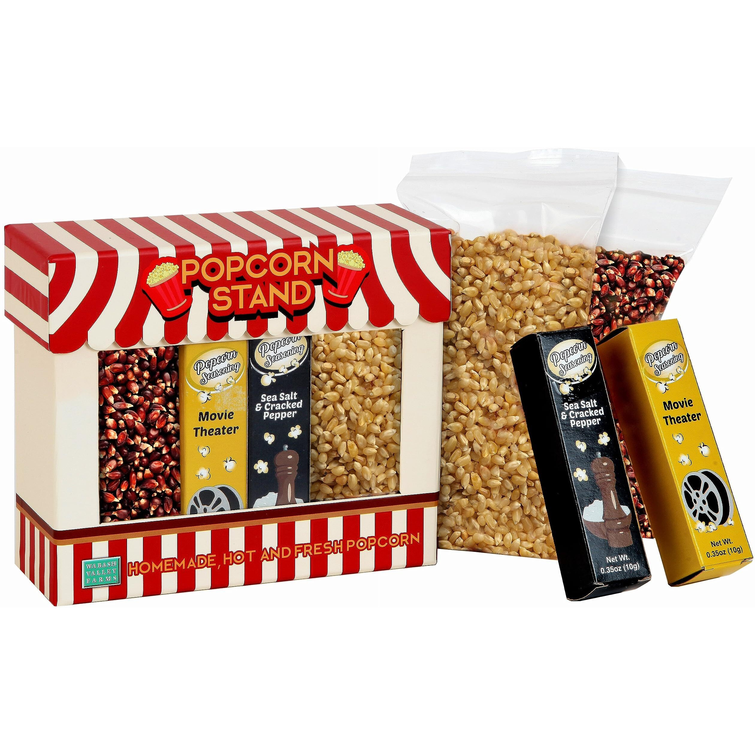 Wabash Valley Farms Movie Night Popcorn Gift Set - Movie Night Supplies For Gift Basket