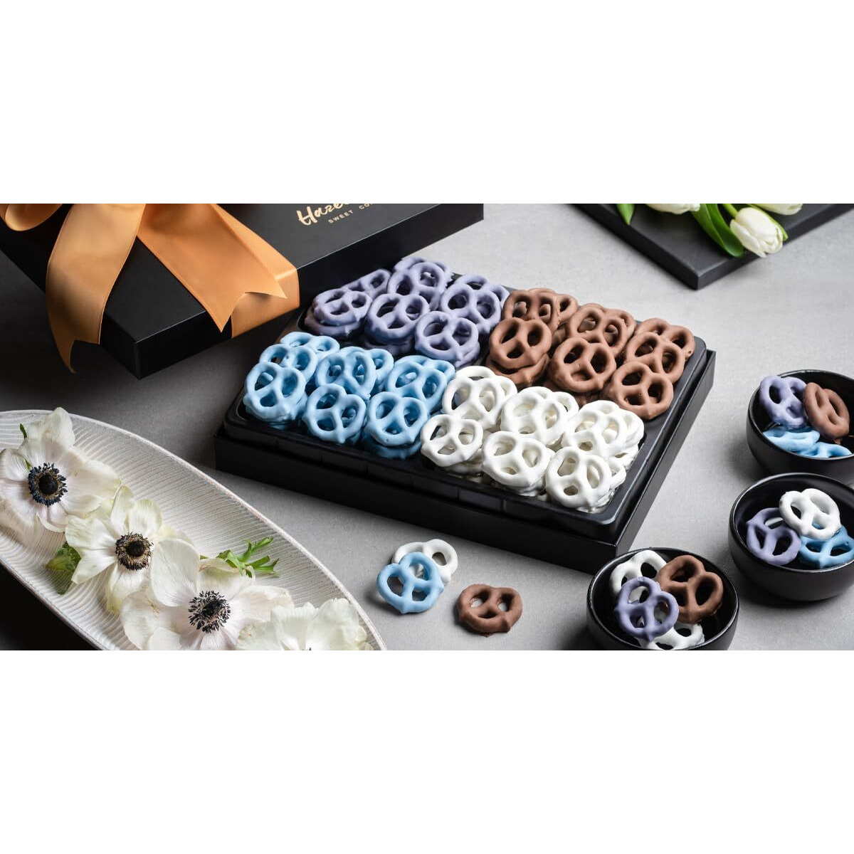 Get Well Soon Gift Basket - Yogurt Chocolate Covered Pretzels - Assorted Flavors - Care Package For Women/Men - Well Wishes, Feel Better, Recovery