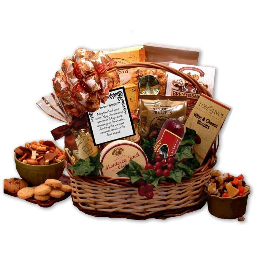 1-3 Day Delivery Included - Sympathy Gift Baskets - With Sincere Sympathy Bountiful Gourmet Sympathy Gift Basket
