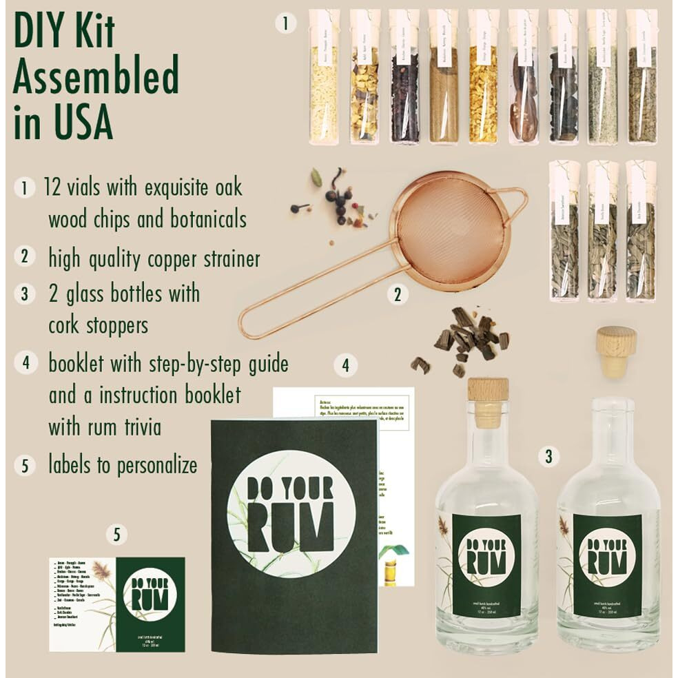 Do Your Rum | Rum Making Kit | Diy Gift Sets For Men & Women | Bartender Gift Basket | Rum Gift Set | 12 Botanicals | Birthday Gift For Her, Him