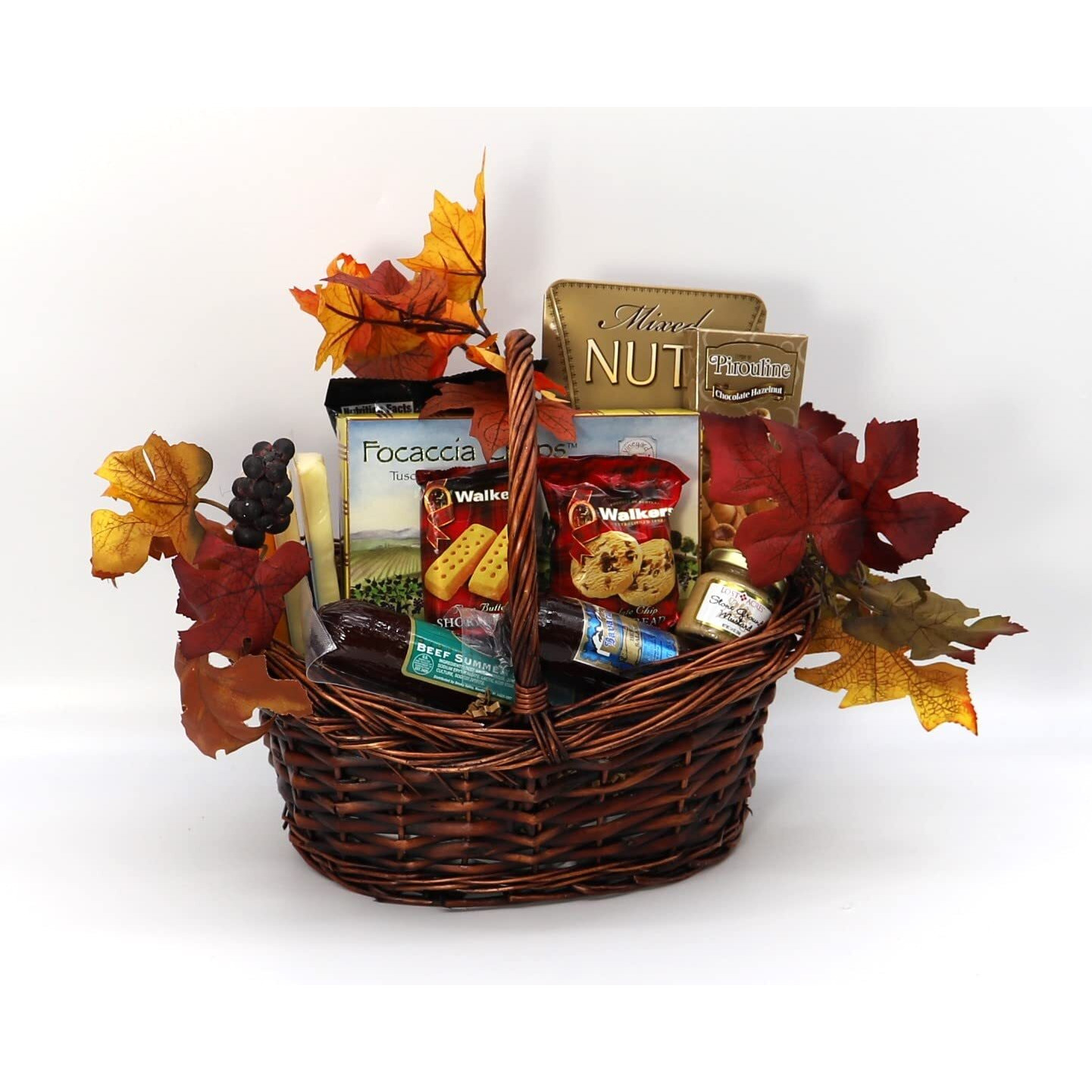 Gift Basket Village Gobble Til You Wobble Gourmet Basket Assorted Cheeses, Cookies, Sausages, Nuts & More, Perfect For Any Occasion, Handcrafted In Usa, 14X8X12   , 3.44 Lbs