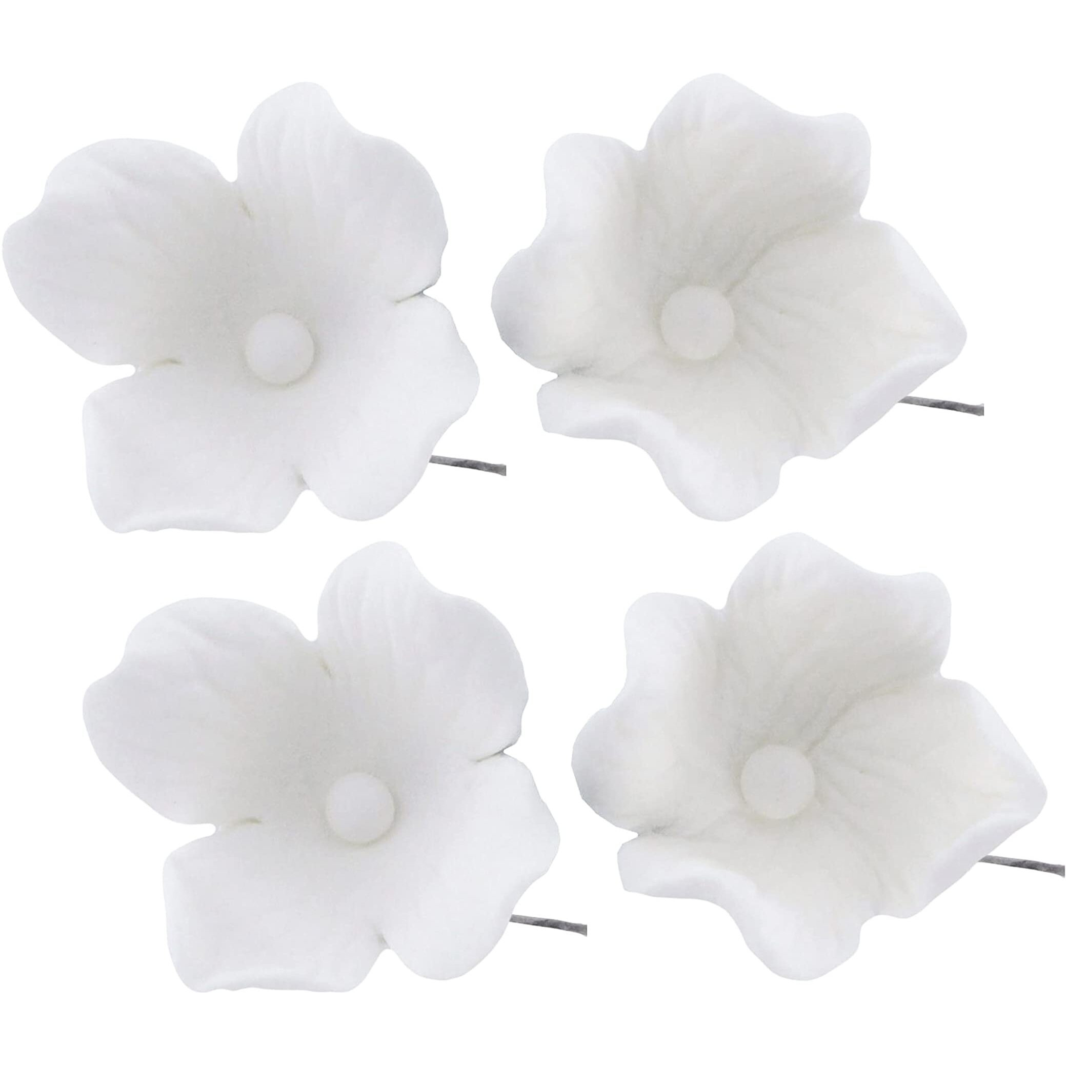 Global Sugar Art Hydrangea Blossom Sugar Cake Flowers, White With Wire, 36 Count By Chef Alan Tetreault