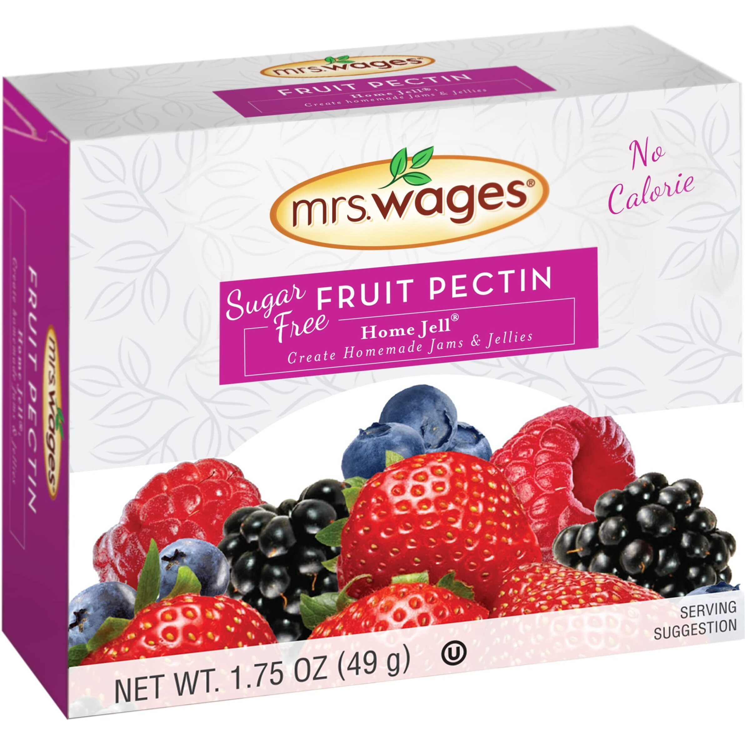 Mrs. Wages Sugar Free Fruit Pectin Home Jell | Easy-To-Use | Fast Results | No Sugar Required | Calorie Free | 1.75 Oz Carton (Value Pack Of 12)