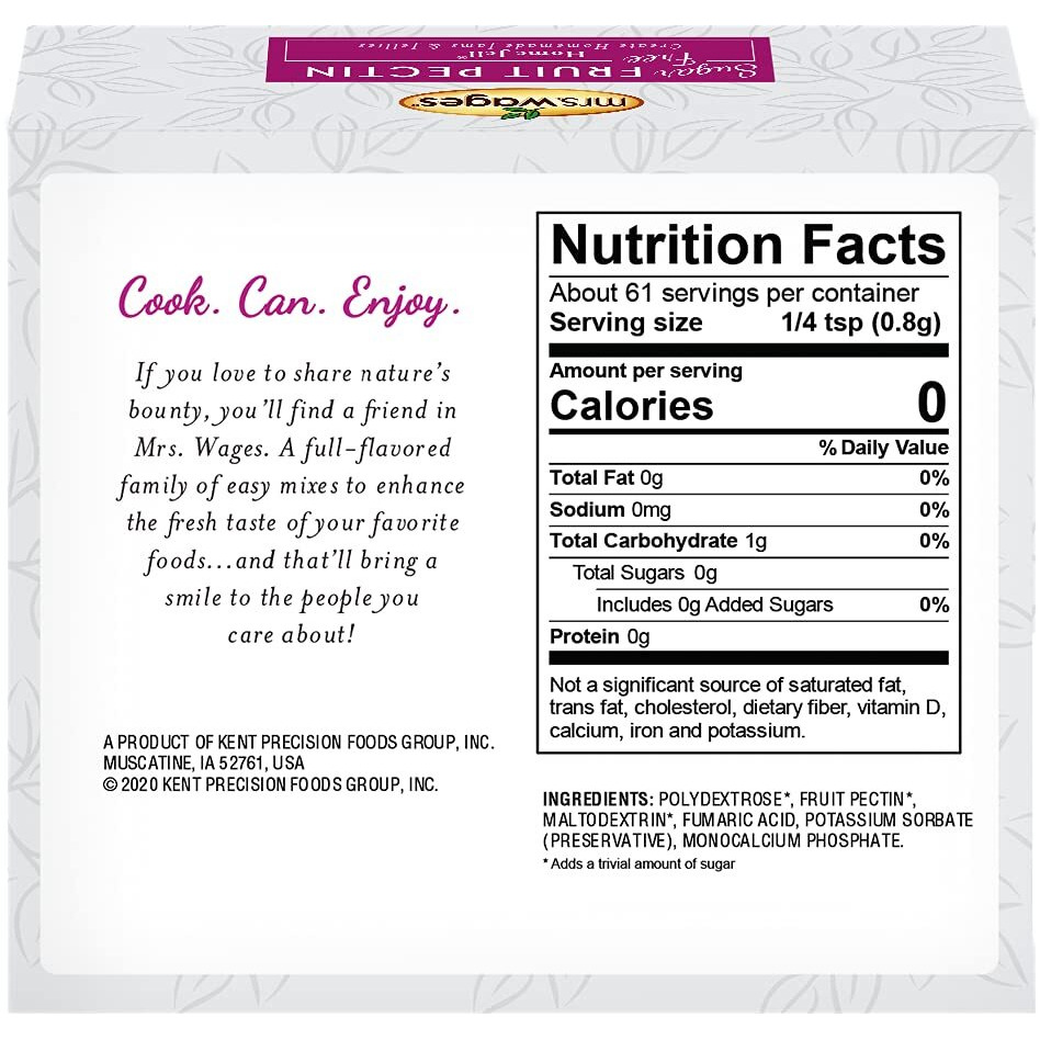 Mrs. Wages Sugar Free Fruit Pectin Home Jell | Easy-To-Use | Fast Results | No Sugar Required | Calorie Free | 1.75 Oz Carton (Value Pack Of 12)