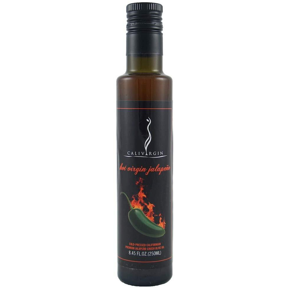 Calivirgin Jalapeno Olive Oil - Jalapeno Infused Extra Virgin Olive Oil - Cold Pressed Olive Oil - Jalapeno Flavored Olive Oil - No Preservatives - Gourmet Olive Oil - Organically Grown Olives - 250Ml
