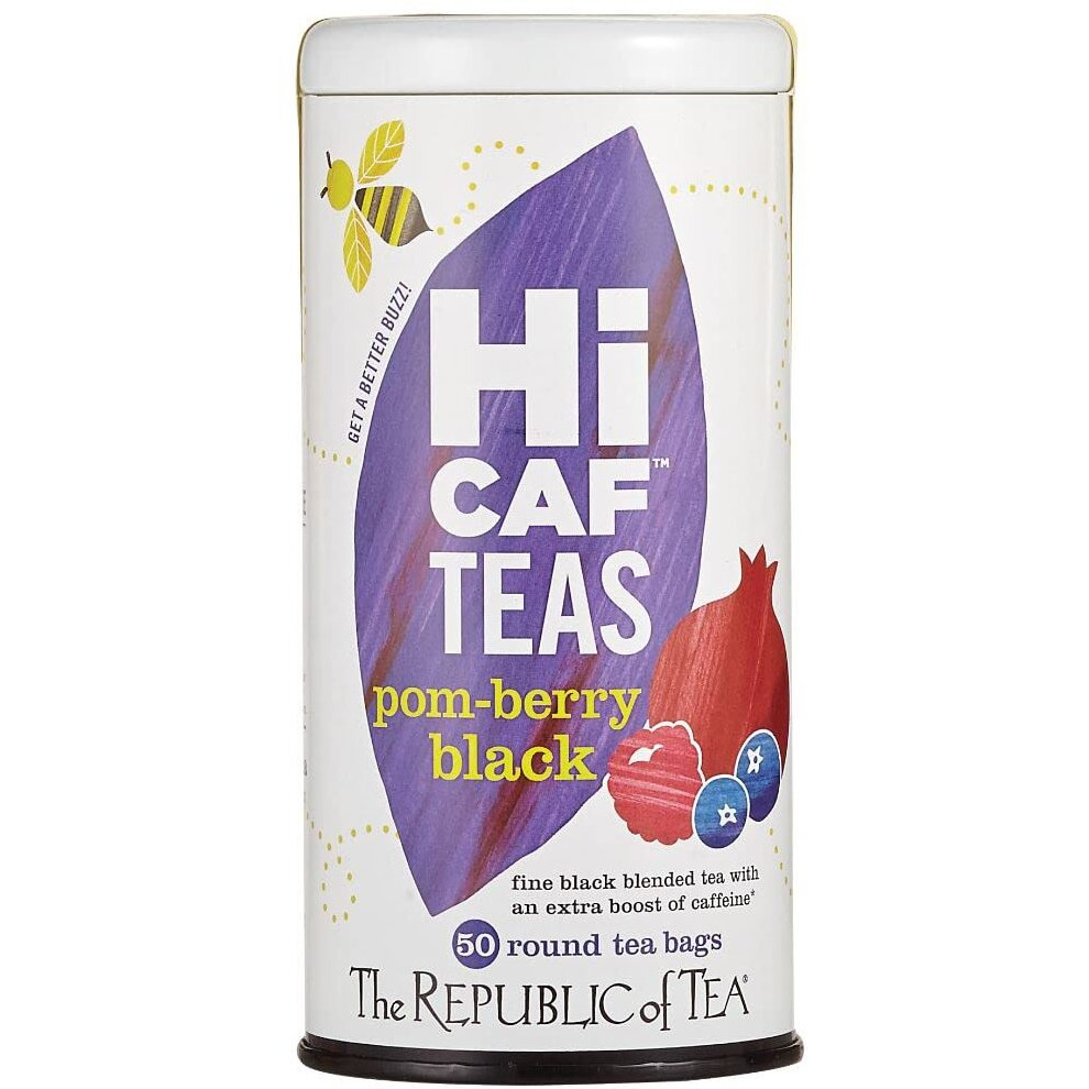 The Republic Of Tea - Hicaf Pom-Berry Black Tea, 50 Tea Bags, High In Caffeine