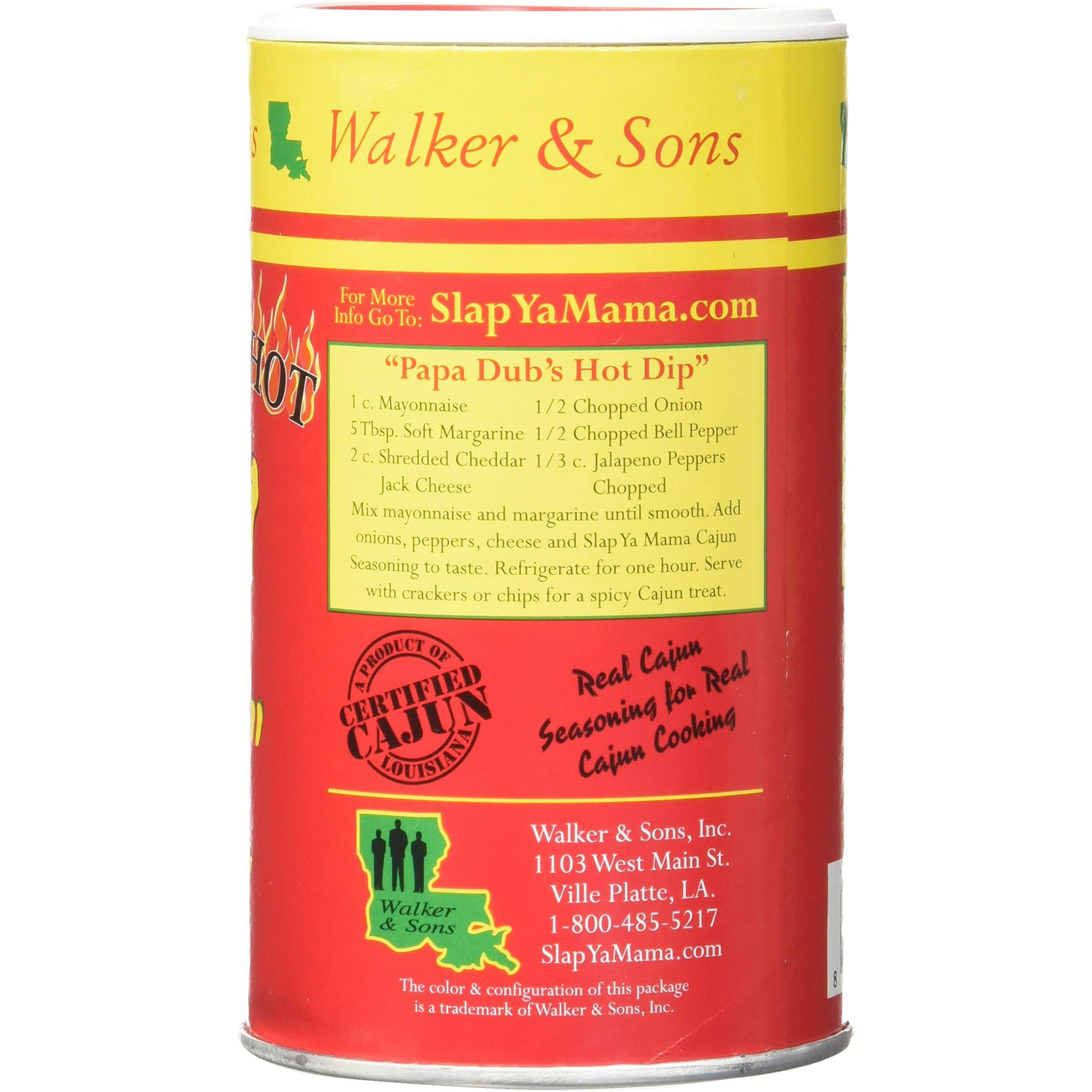 Slap Ya Mama Cajun Seasoning From Louisiana, Hot Blend, No Msg And Kosher, 8 Ounce Can, Pack Of 3