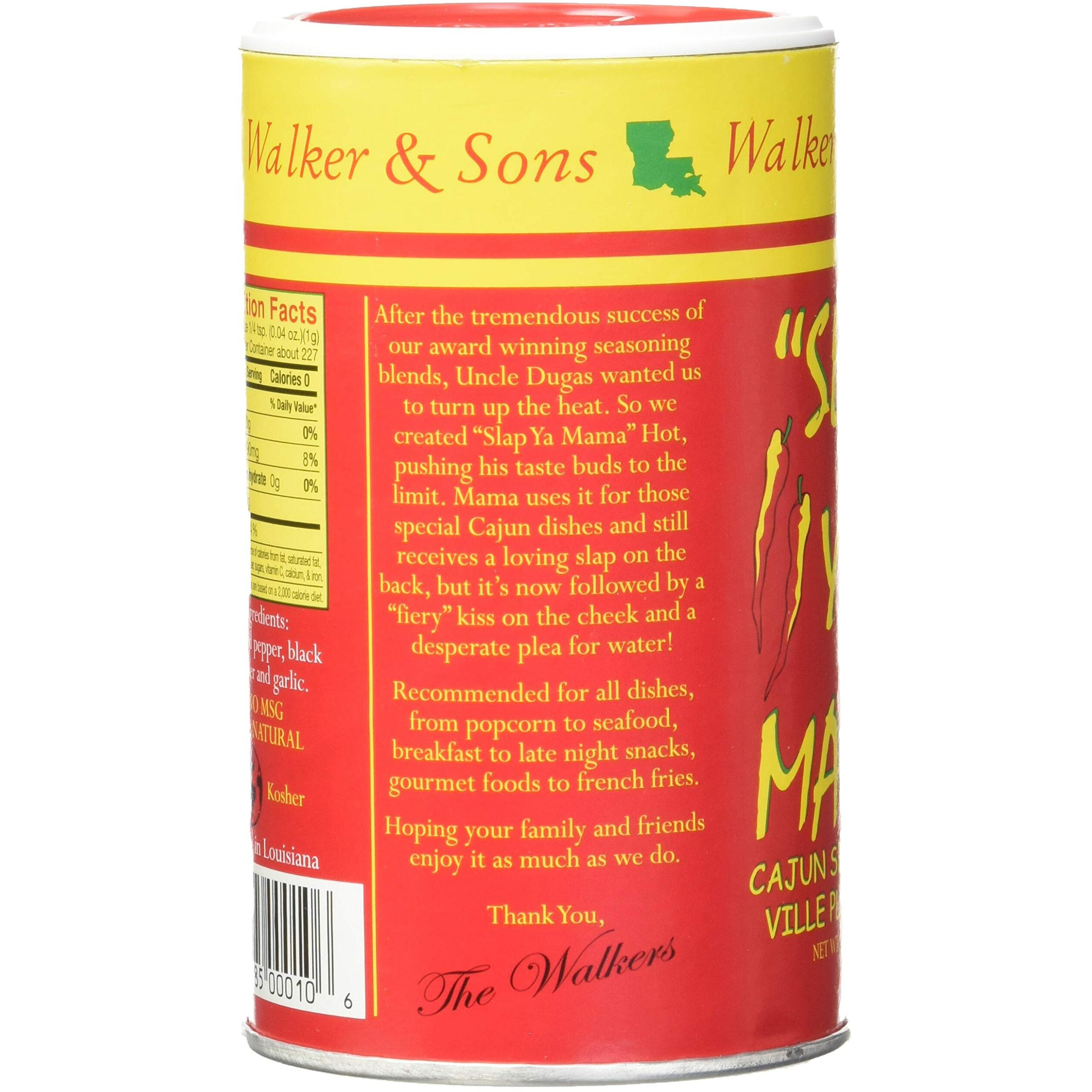 Slap Ya Mama Cajun Seasoning From Louisiana, Hot Blend, No Msg And Kosher, 8 Ounce Can, Pack Of 3