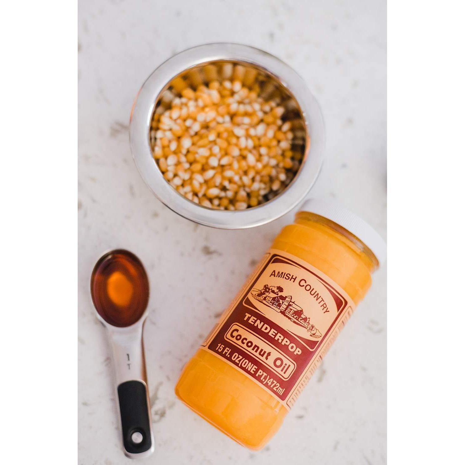Amish Country Popcorn | Coconut Oil | Vegan, Tree Nut And Peanut Free | Old Fashioned, Non-Gmo And Gluten Free (15 Oz)
