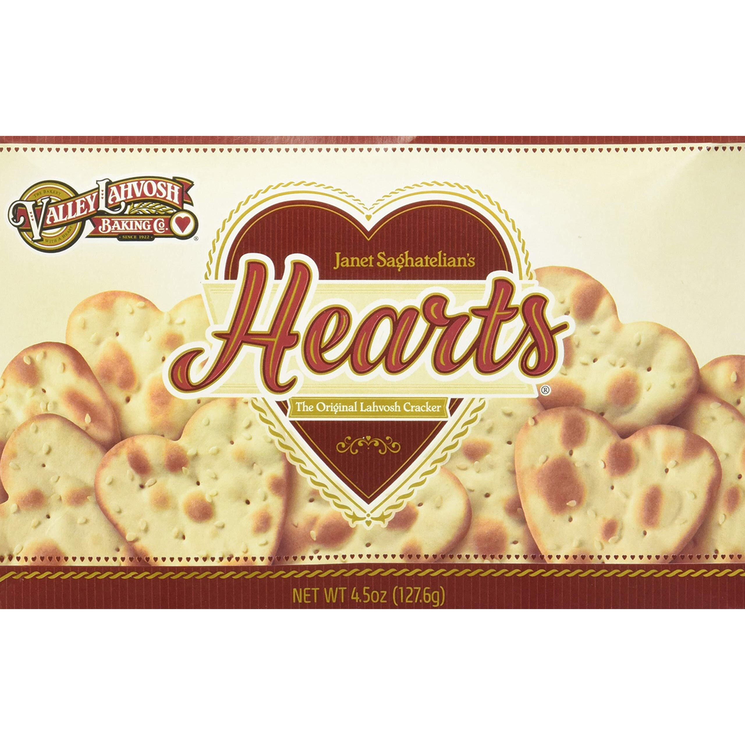 Valley Lahvosh Hearts Crackers 4.5 Oz (Pack Of 4)