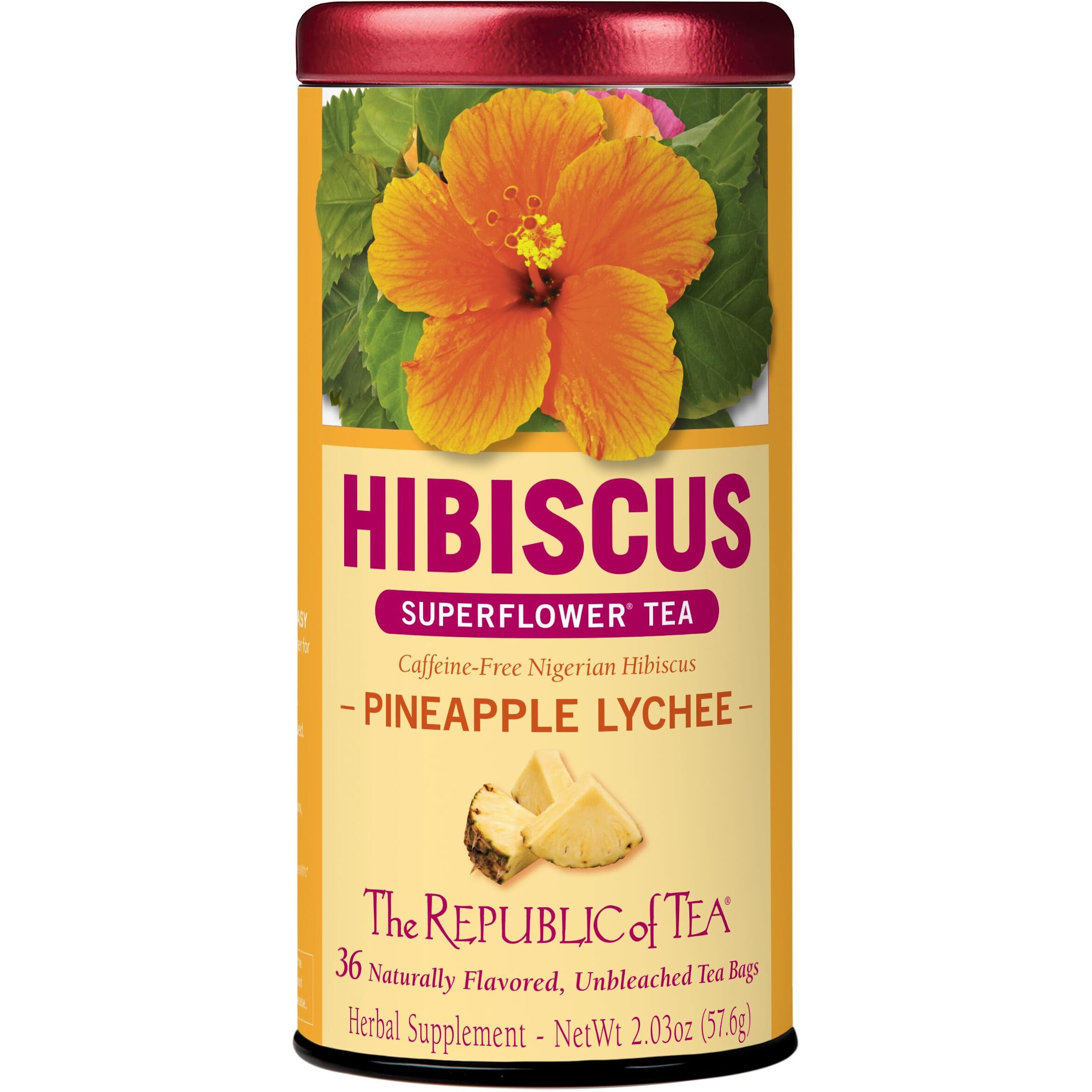 The Republic Of Tea, Pineapple Lychee Hibiscus, 36-Count