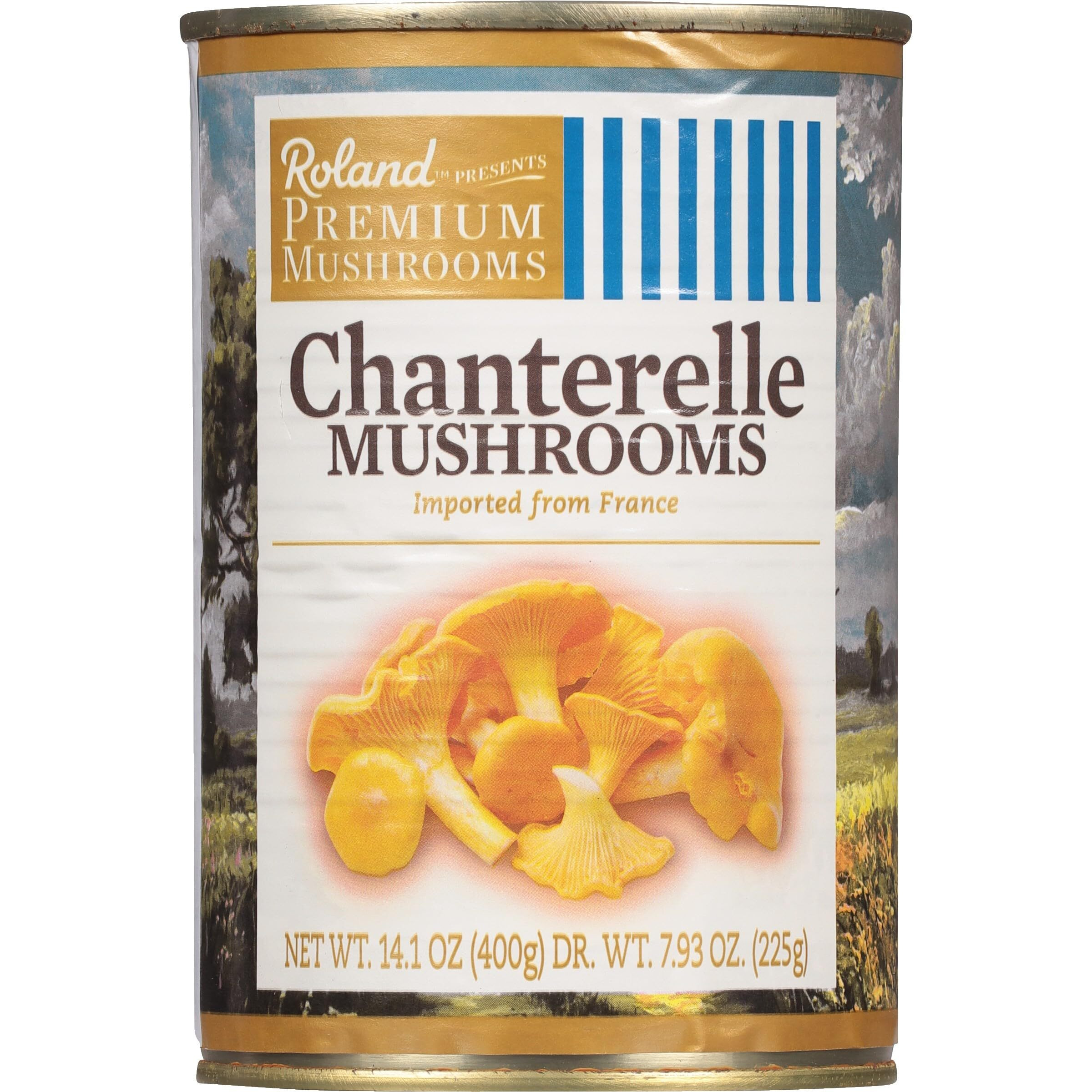 Roland Foods Canned Chanterelle Mushrooms, Specialty Canned Food, 7.9-Ounce Can
